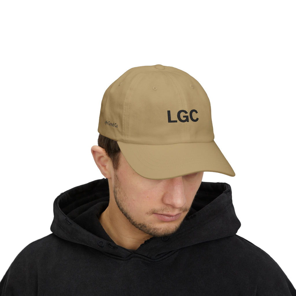 Lyfe Grind Co Dad Hat – LGC Minimal Logo Cap | Desert Streetwear Hat | Adjustable Strapback