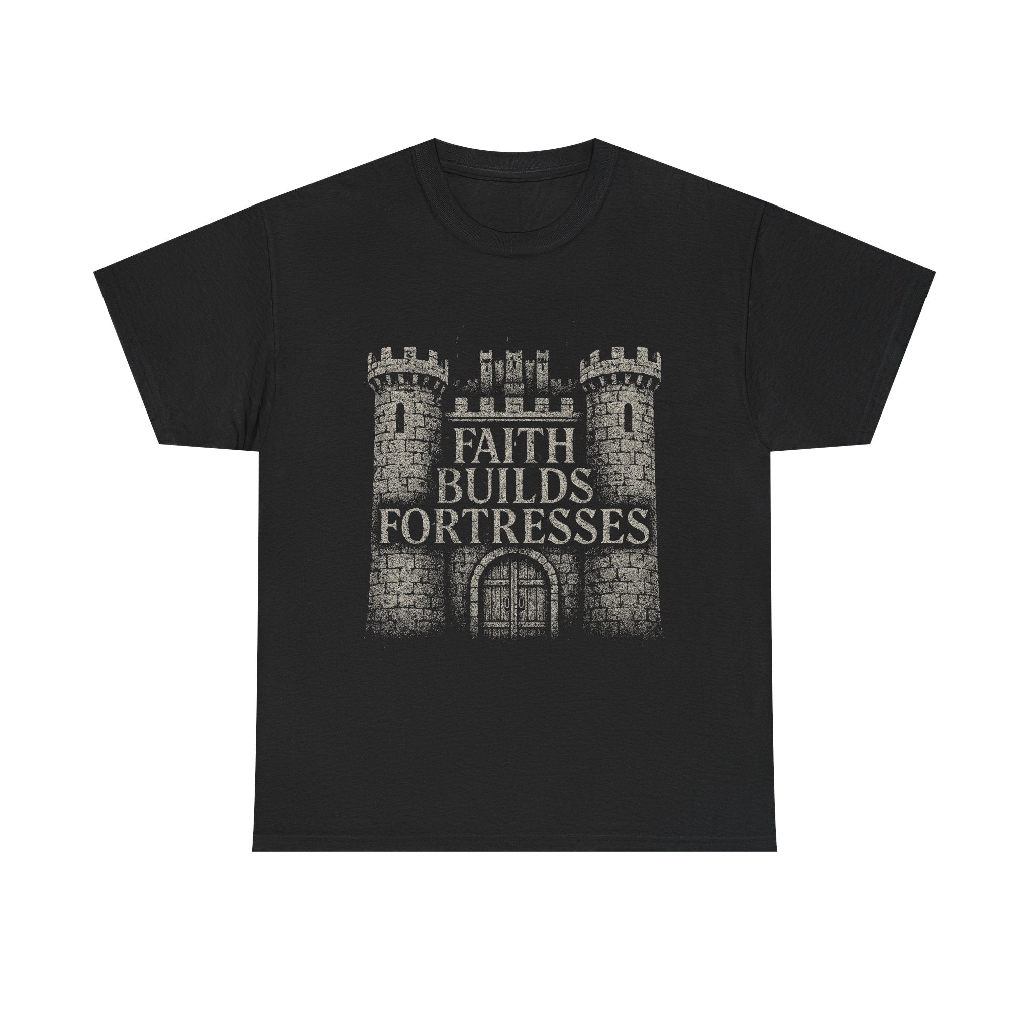 Faith Builds Fortresses Tee | LyfeGrind Co. Unisex Heavy Cotton Graphic Shirt – Built for Believers, Dreamers & Everyday Disciples