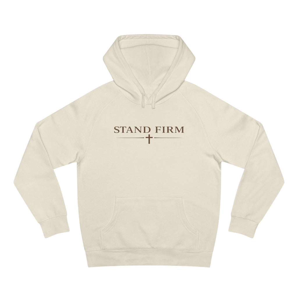 Lyfe Grind Co “Stand Firm” Hoodie – Minimalist Christian Streetwear Pullover, Faith-Based Sweatshirt, Cross Graphic Hoodie
