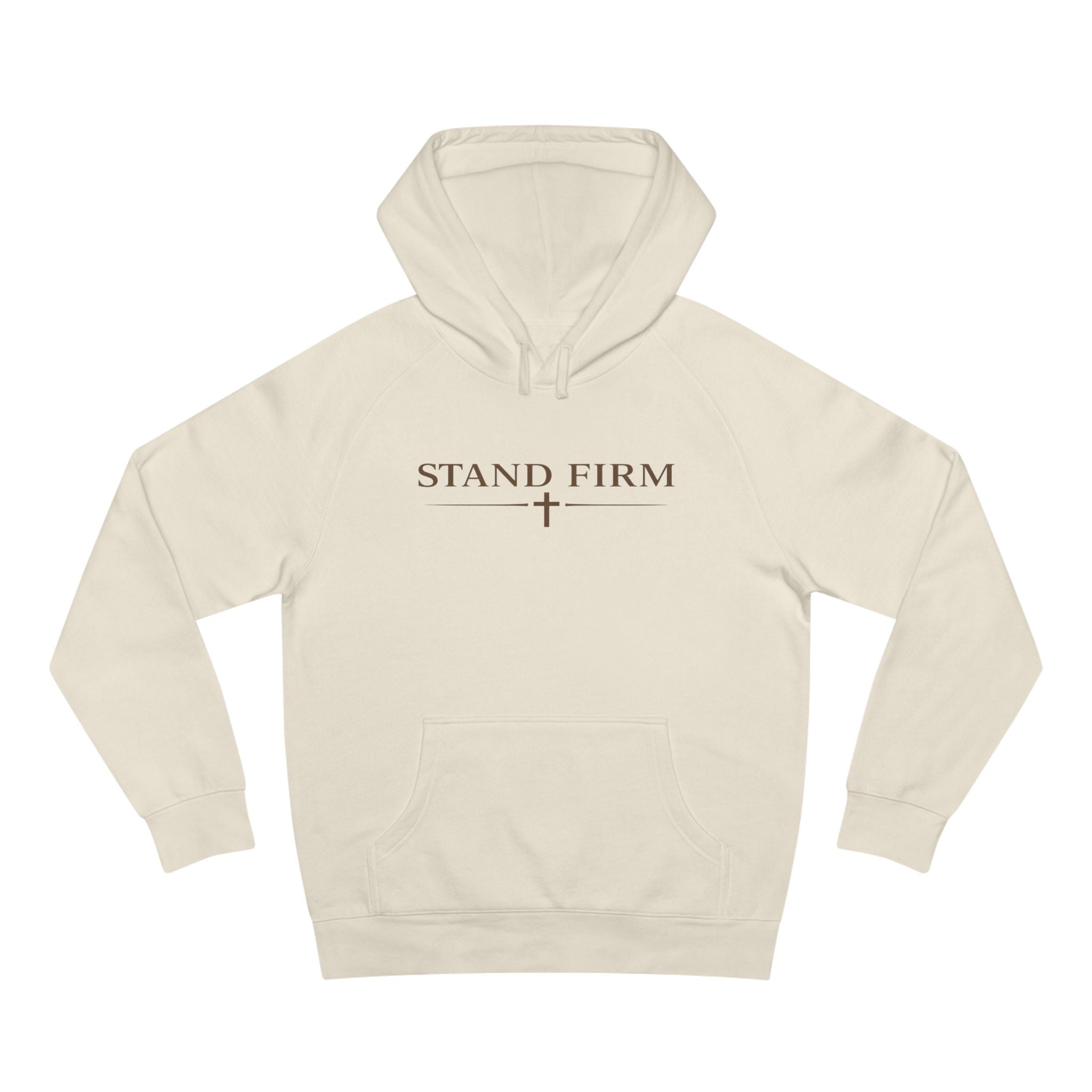 Lyfe Grind Co “Stand Firm” Hoodie – Minimalist Christian Streetwear Pullover, Faith-Based Sweatshirt, Cross Graphic Hoodie