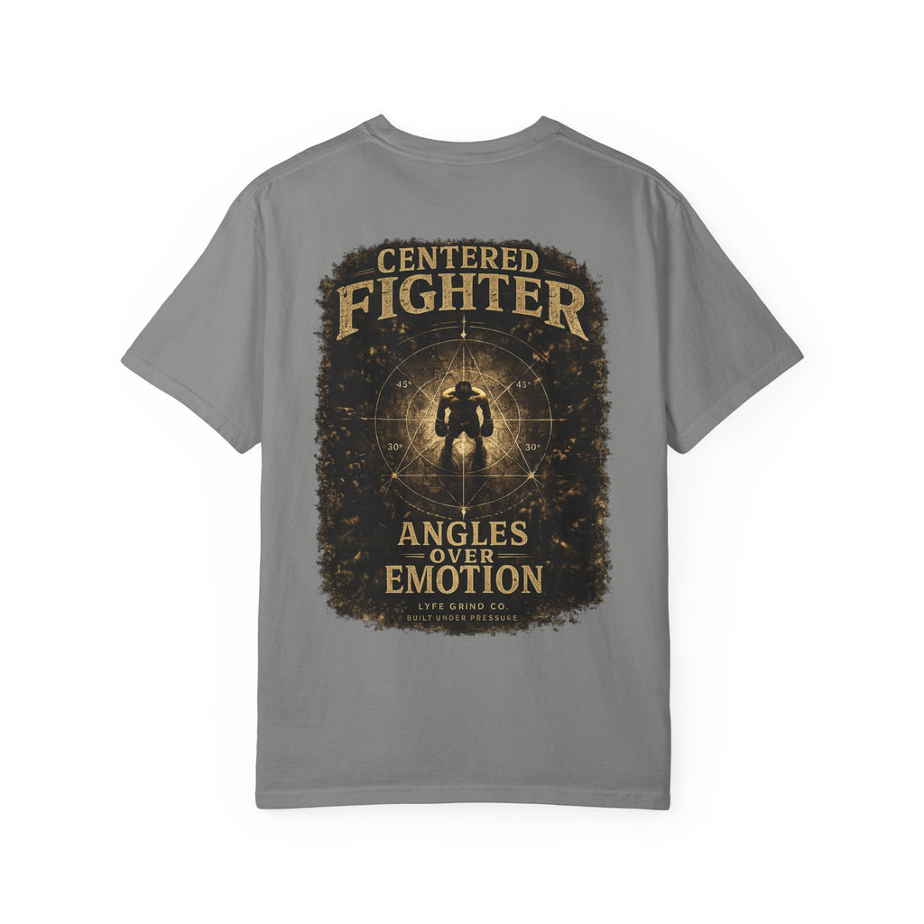 Centered Fighter Tee – LyfeGrind Co. | Angles Over Emotion | Geometric Balance Series