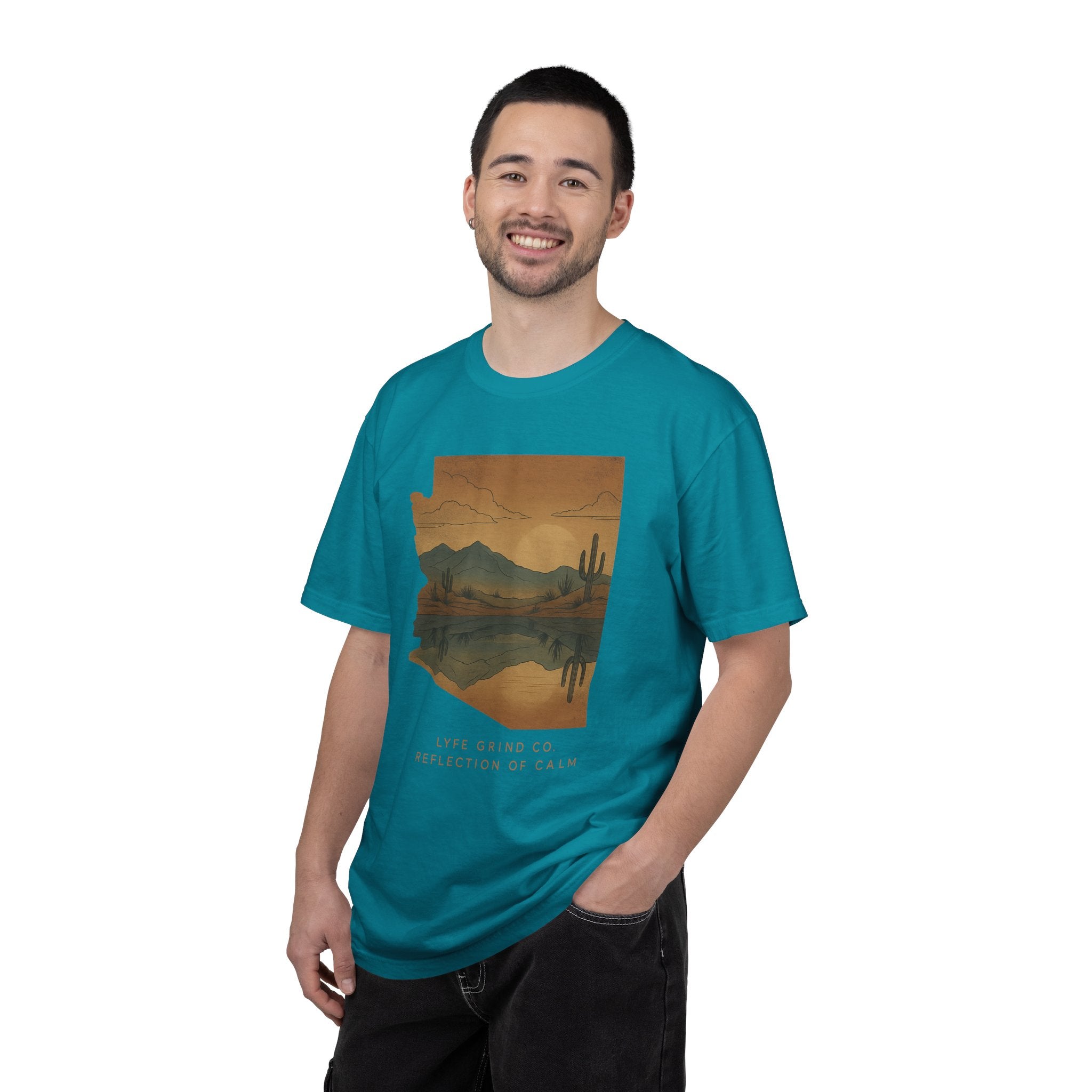 Reflection of Calm – Comfort Colors® 1717 Desert Art Tee | Lyfe Grind Co.