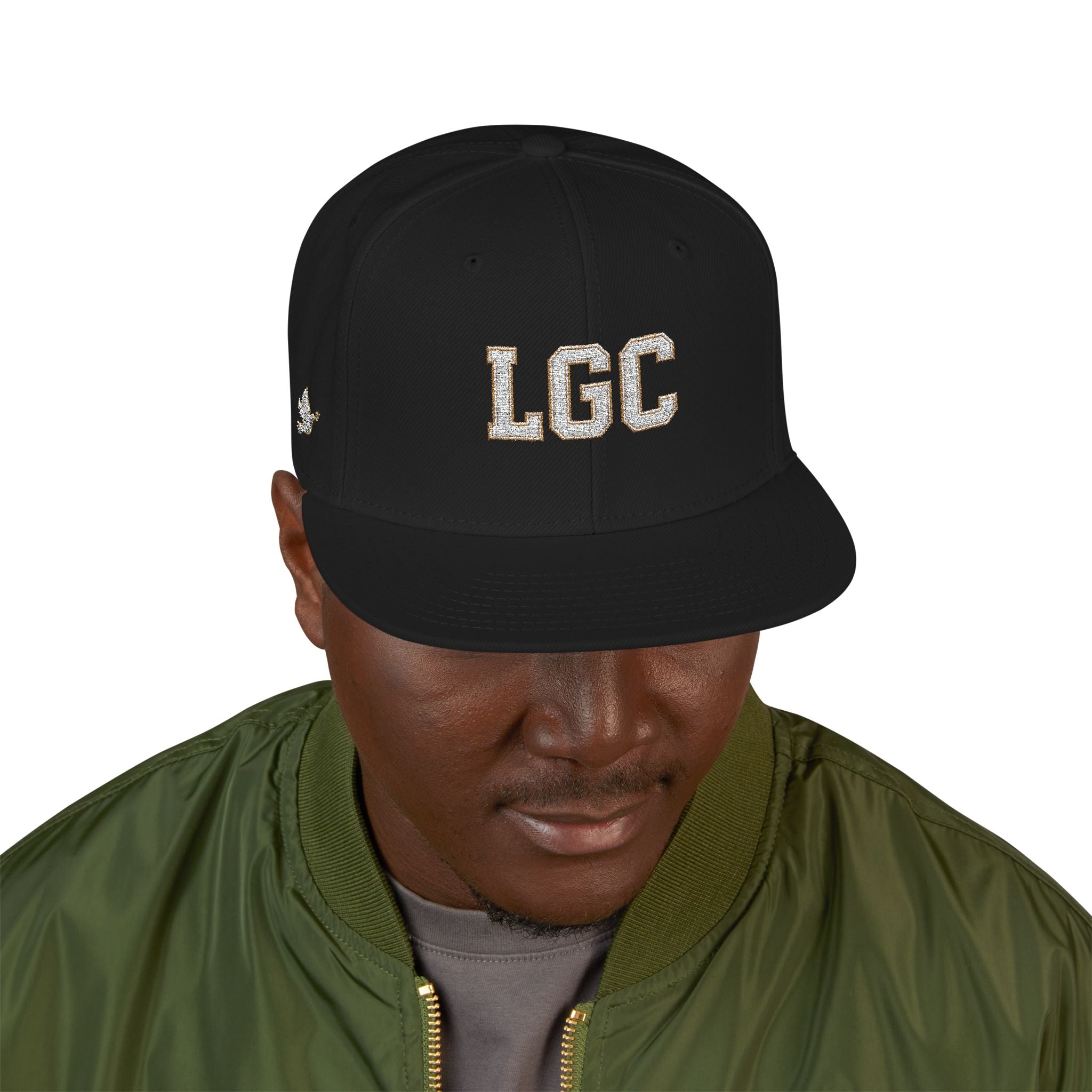 Lyfe Grind Co Snapback Hat – LGC Logo w/ Dove Detail | Premium Flat Brim Streetwear Cap