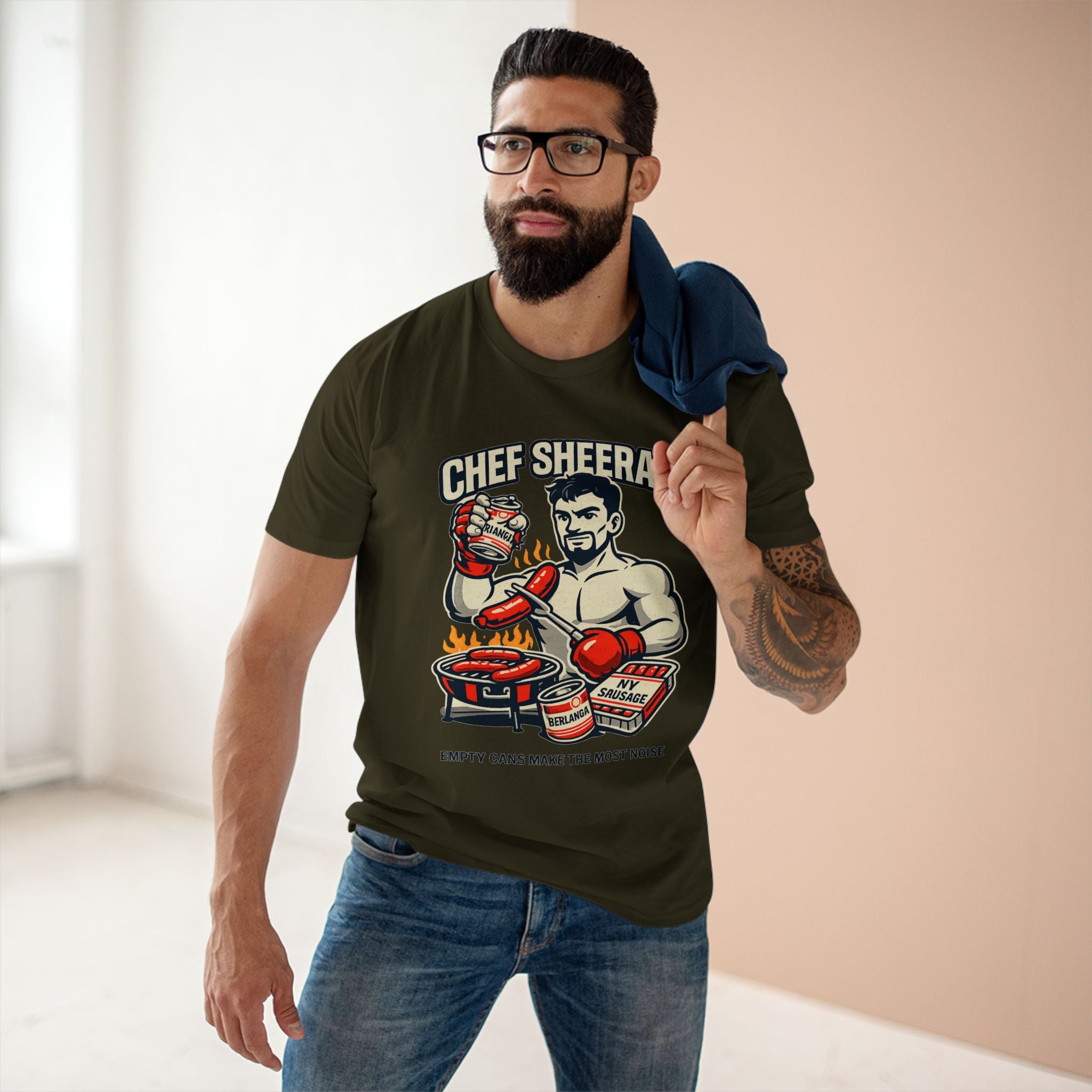 Chef Sheeraz Tee – “Empty Cans Make the Most Noise” Premium Boxing Streetwear Shirt