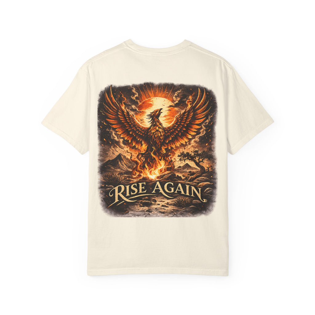 Phoenix “Rise Again” Graphic T-Shirt – Streetwear Phoenix Tee, Motivational Phoenix Shirt, Phoenix Rebirth Tee