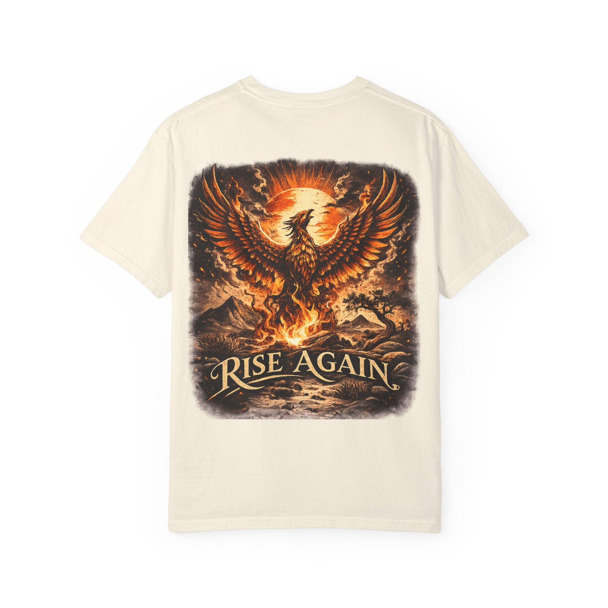 Phoenix “Rise Again” Graphic T-Shirt – Streetwear Phoenix Tee, Motivational Phoenix Shirt, Phoenix Rebirth Tee