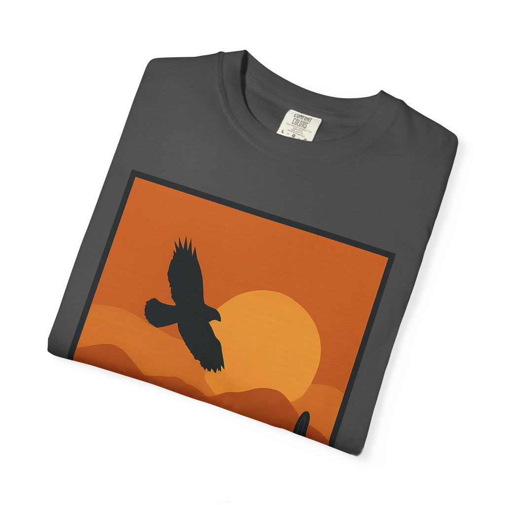 Soaring Hawk – Desert Sky | Premium Comfort Colors Desert Graphic Tee | Lyfe Grind Co.