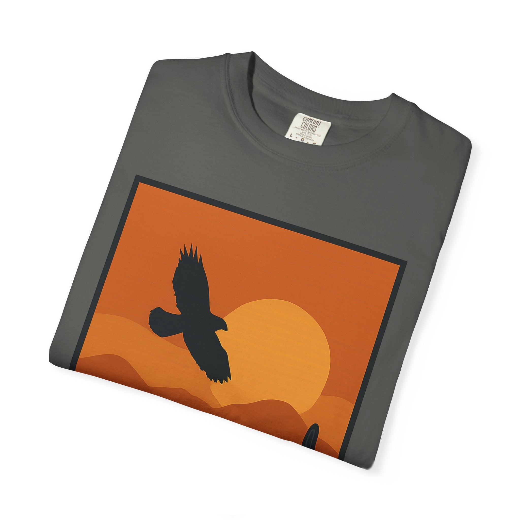 Soaring Hawk – Desert Sky | Premium Comfort Colors Desert Graphic Tee | Lyfe Grind Co.