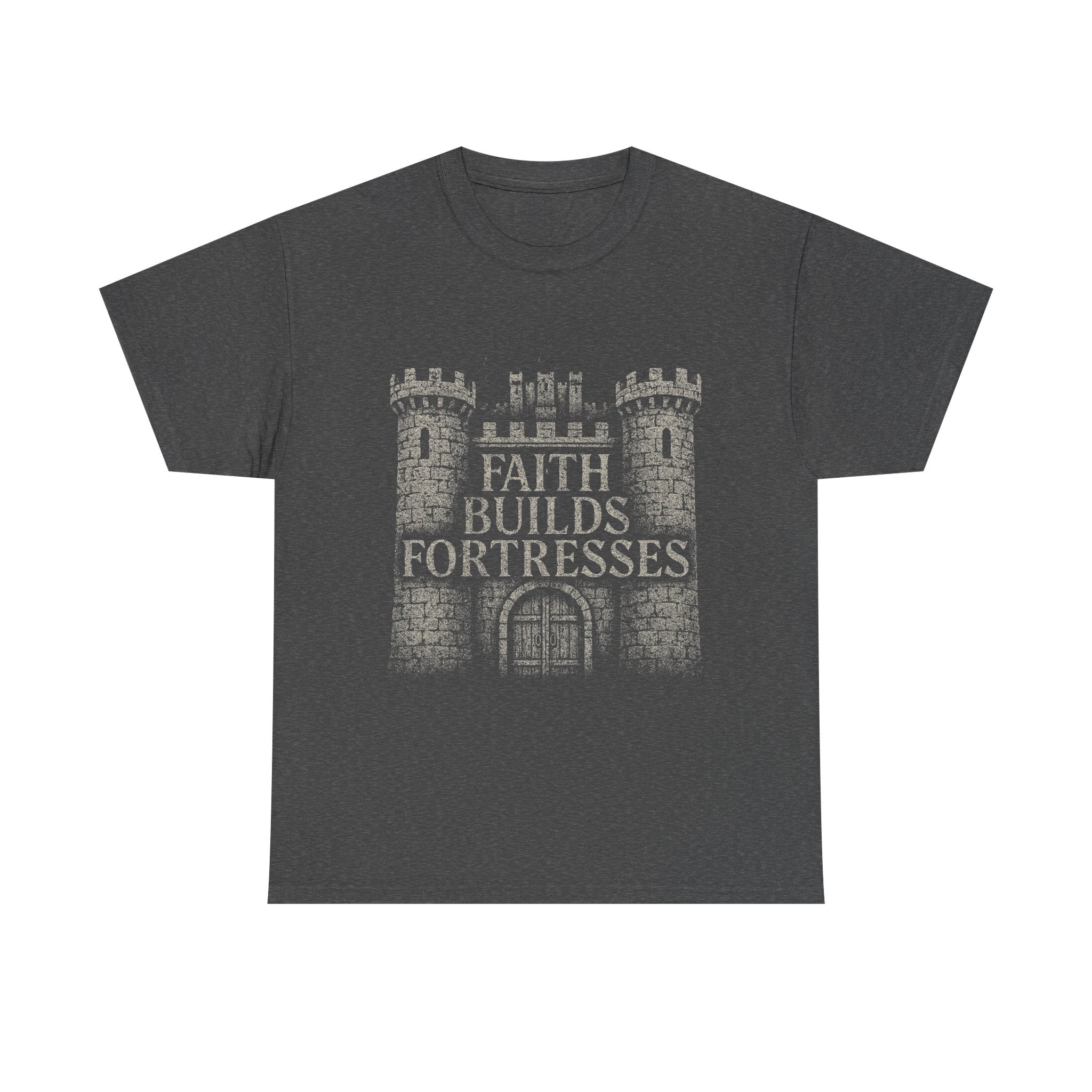 Faith Builds Fortresses Tee | LyfeGrind Co. Unisex Heavy Cotton Graphic Shirt – Built for Believers, Dreamers & Everyday Disciples