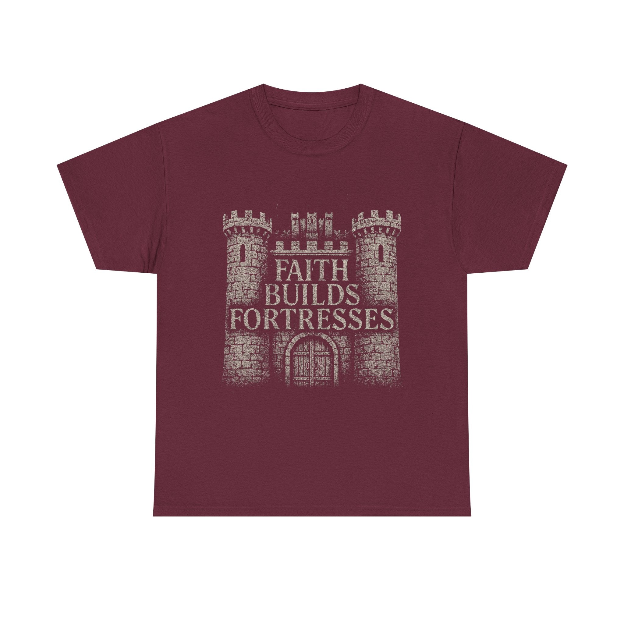 Faith Builds Fortresses Tee | LyfeGrind Co. Unisex Heavy Cotton Graphic Shirt – Built for Believers, Dreamers & Everyday Disciples