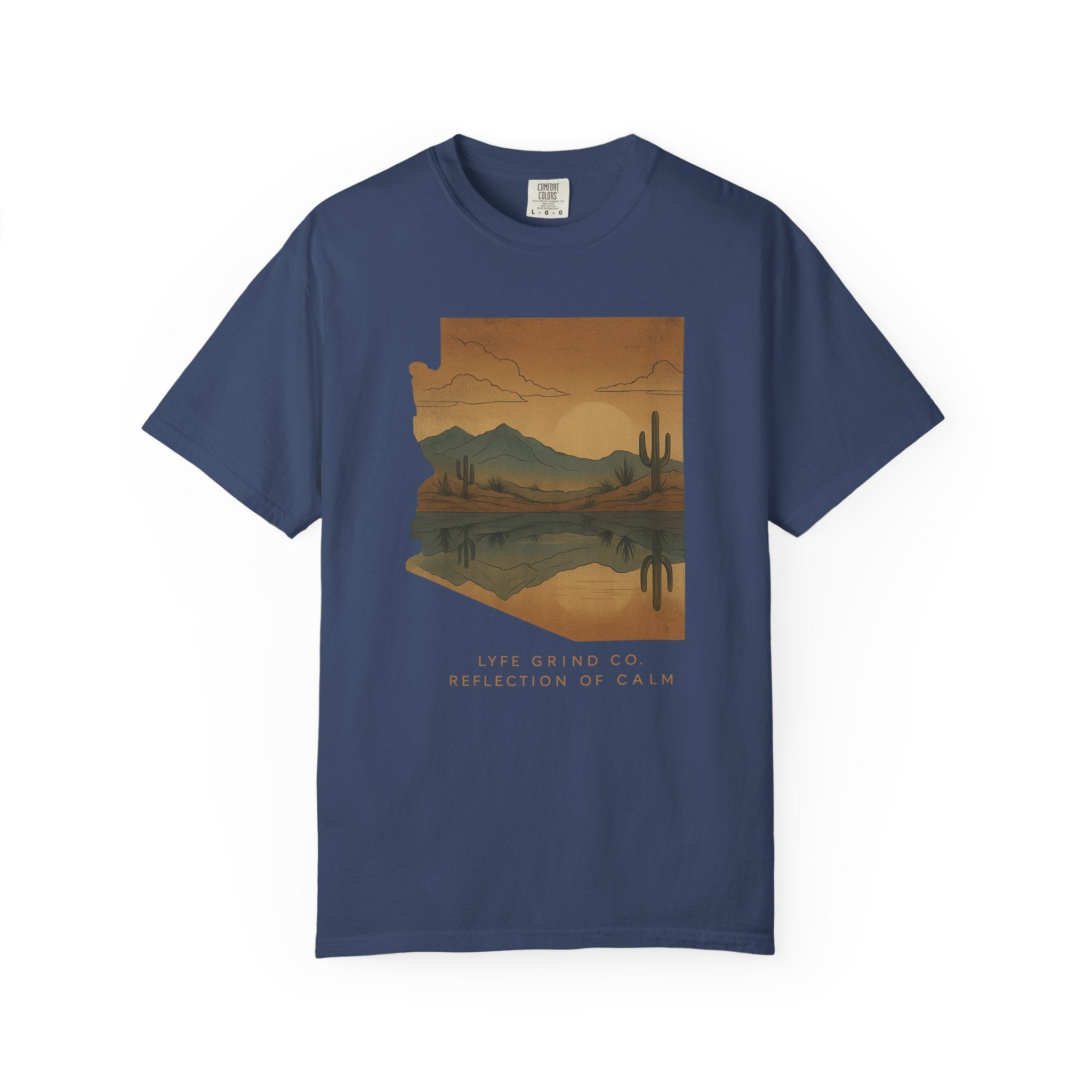 Reflection of Calm – Comfort Colors® 1717 Desert Art Tee | Lyfe Grind Co.