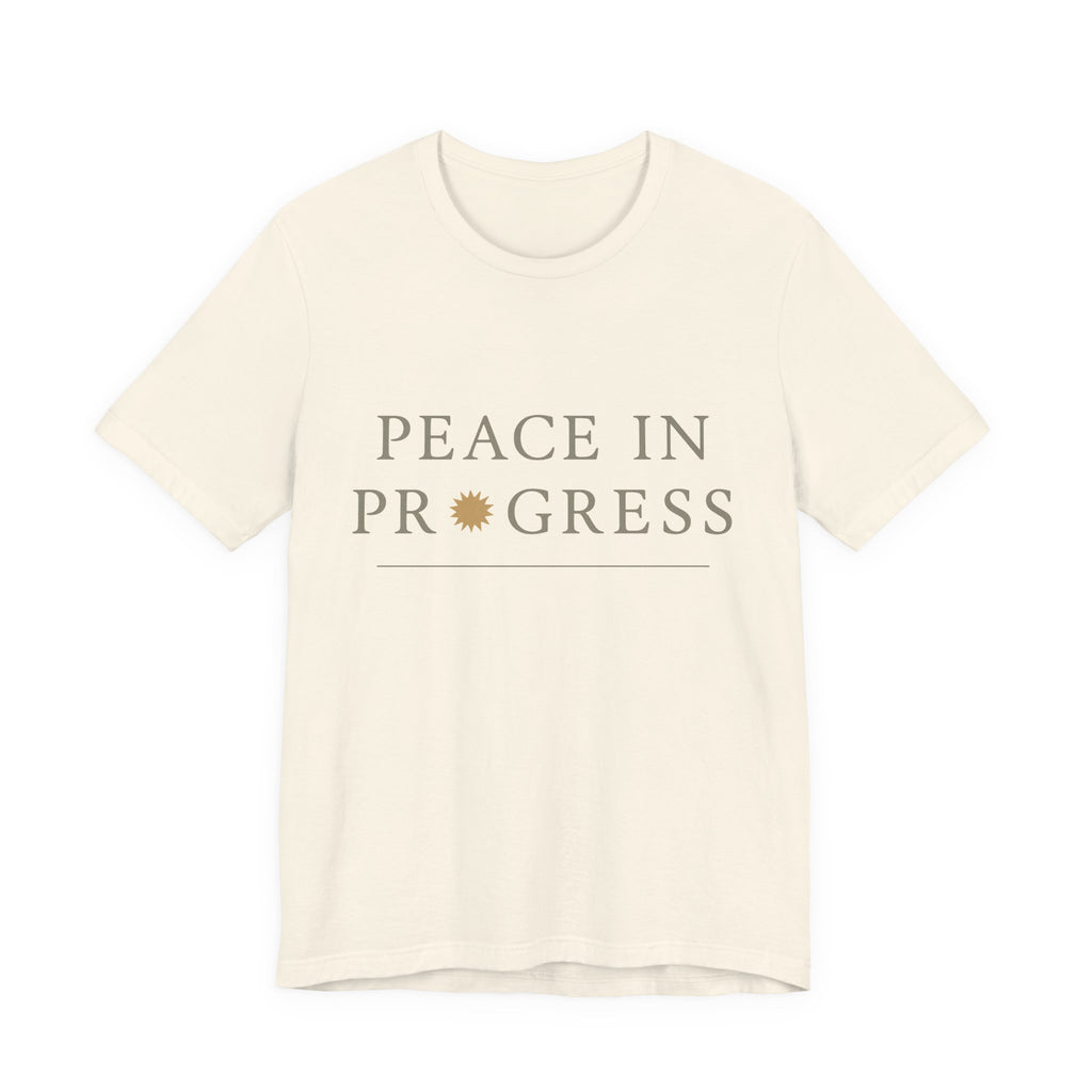 Peace in Progress – Minimalist Bone Typography Tee | Lyfe Grind Co.