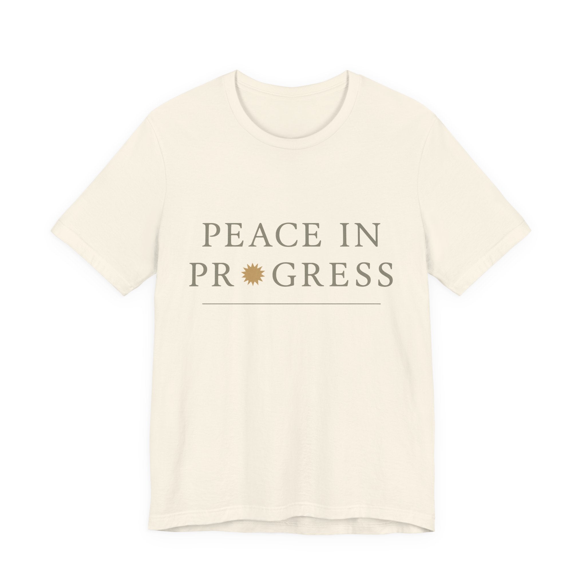 Peace in Progress – Minimalist Bone Typography Tee | Lyfe Grind Co.