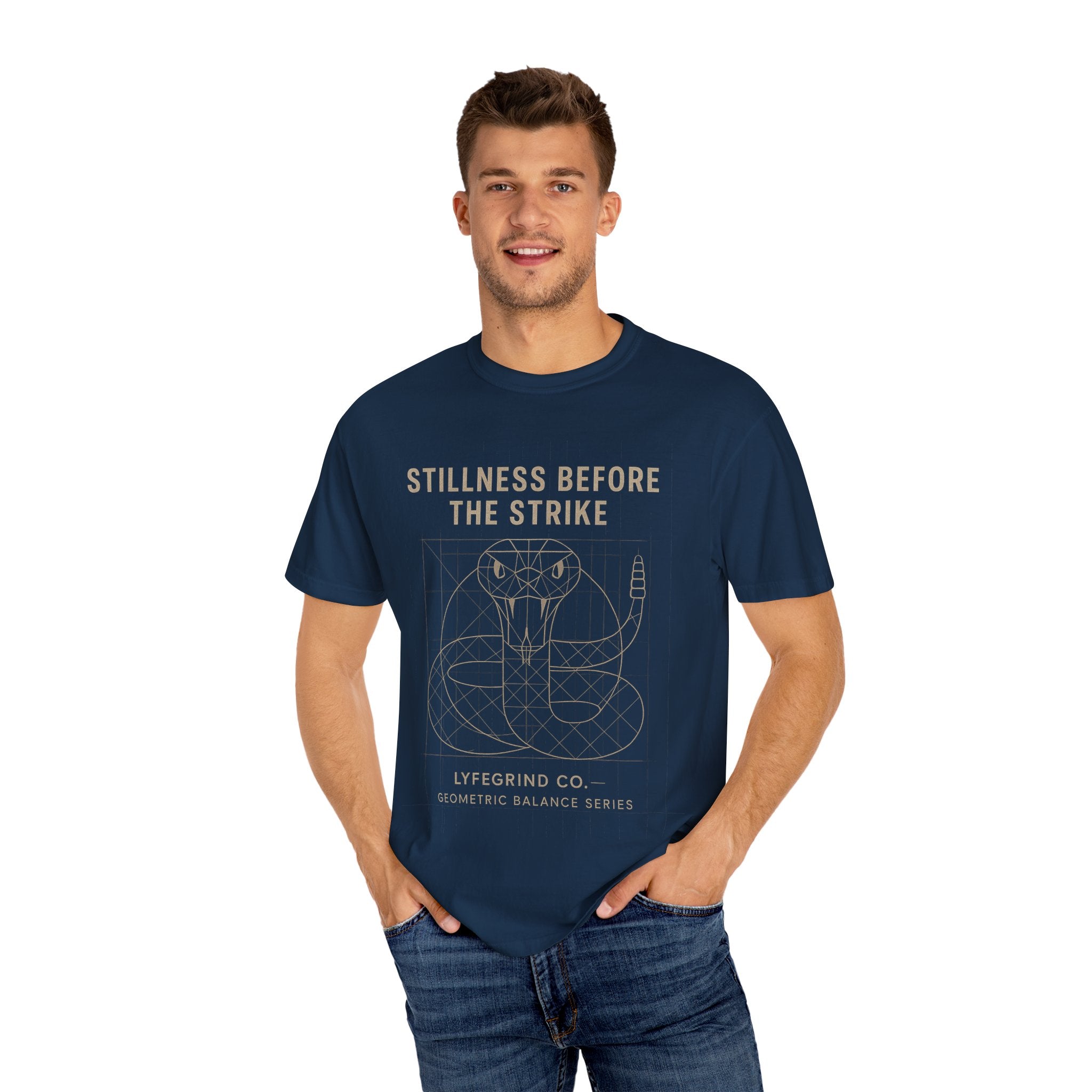 Stillness Before The Strike Tee – LyfeGrind Co. | Geometric Balance Series