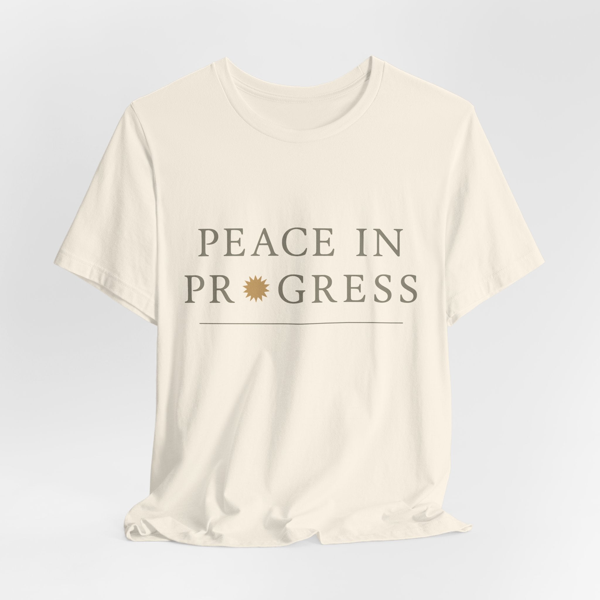 Peace in Progress – Minimalist Bone Typography Tee | Lyfe Grind Co.