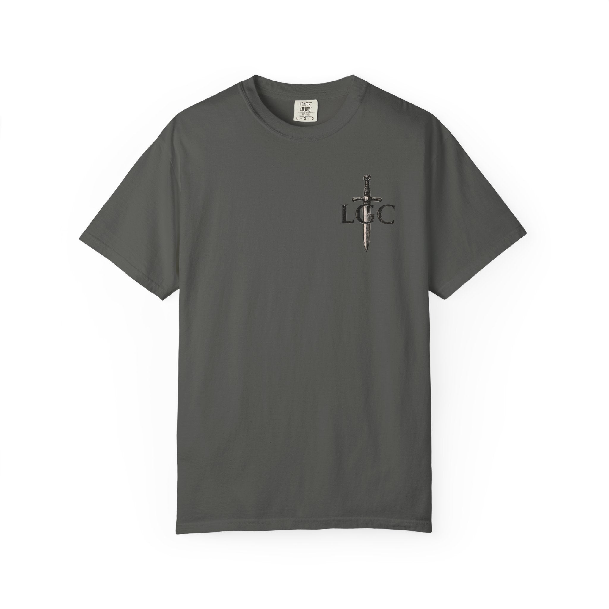 Sword Oath “Forged in Discipline” Graphic T-Shirt – Medieval Sword Streetwear Tee, Motivational Discipline Shirt