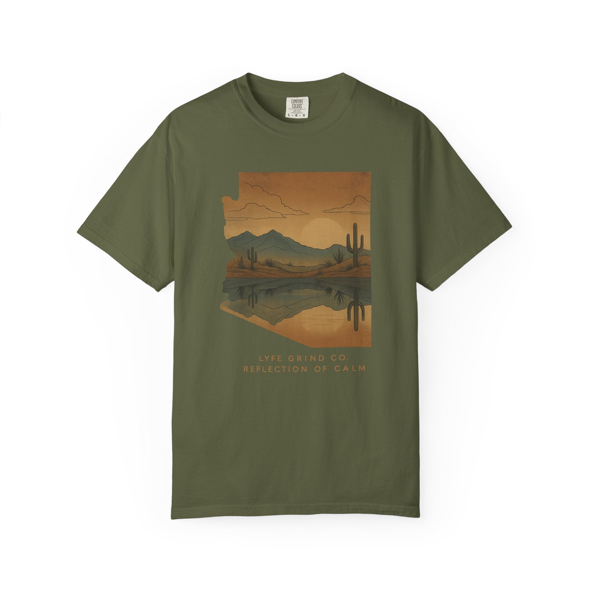 Reflection of Calm – Comfort Colors® 1717 Desert Art Tee | Lyfe Grind Co.