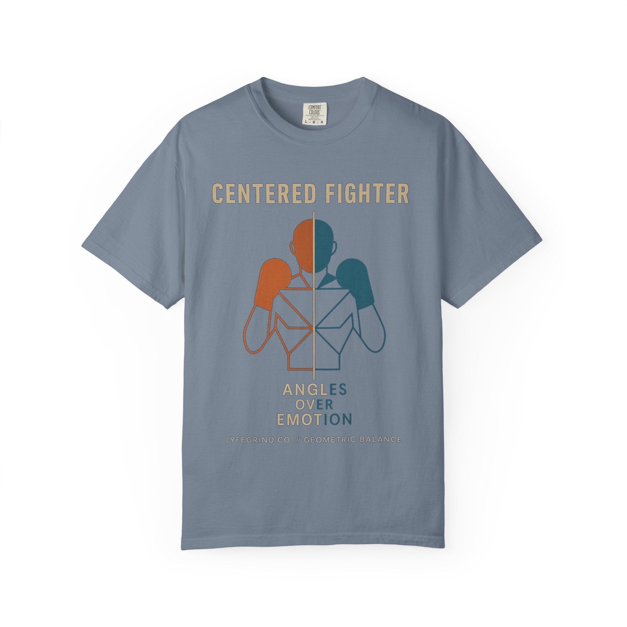 Centered Fighter Tee – LyfeGrind Co. | Angles Over Emotion | Geometric Balance Series