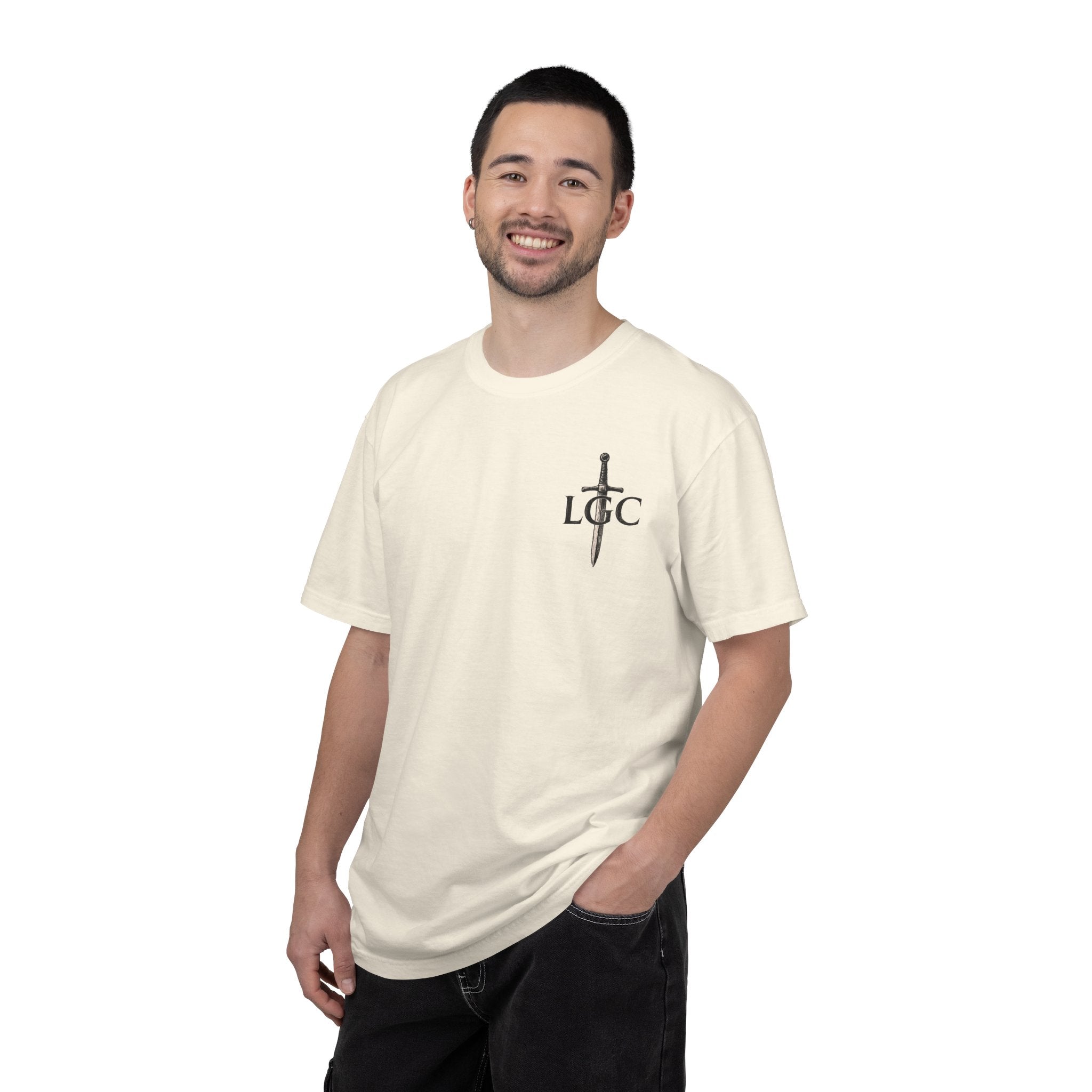 Sword Oath “Forged in Discipline” Graphic T-Shirt – Medieval Sword Streetwear Tee, Motivational Discipline Shirt