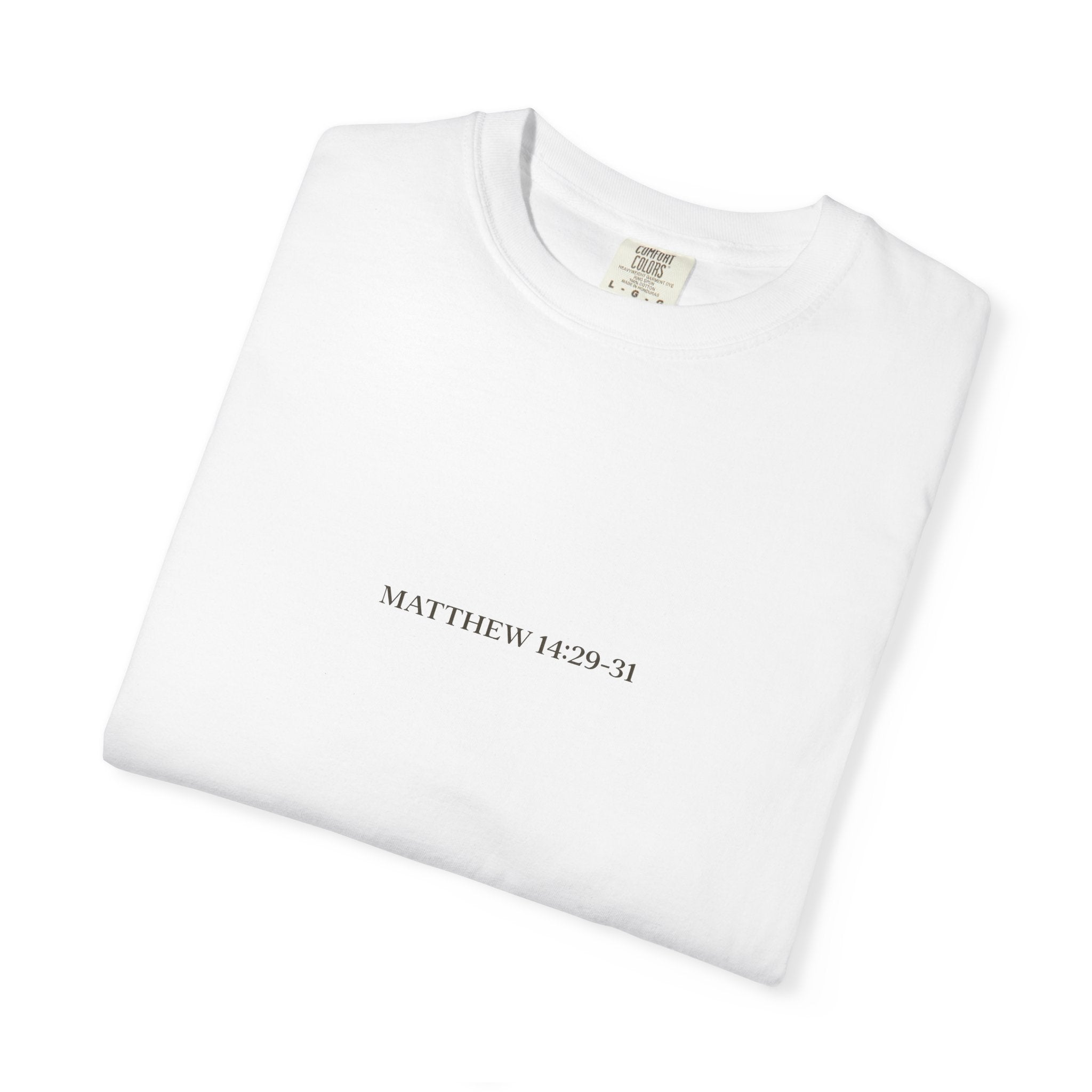 Faith Walks Doubt Sinks T-Shirt – Matthew 14:29–31 Christian Streetwear