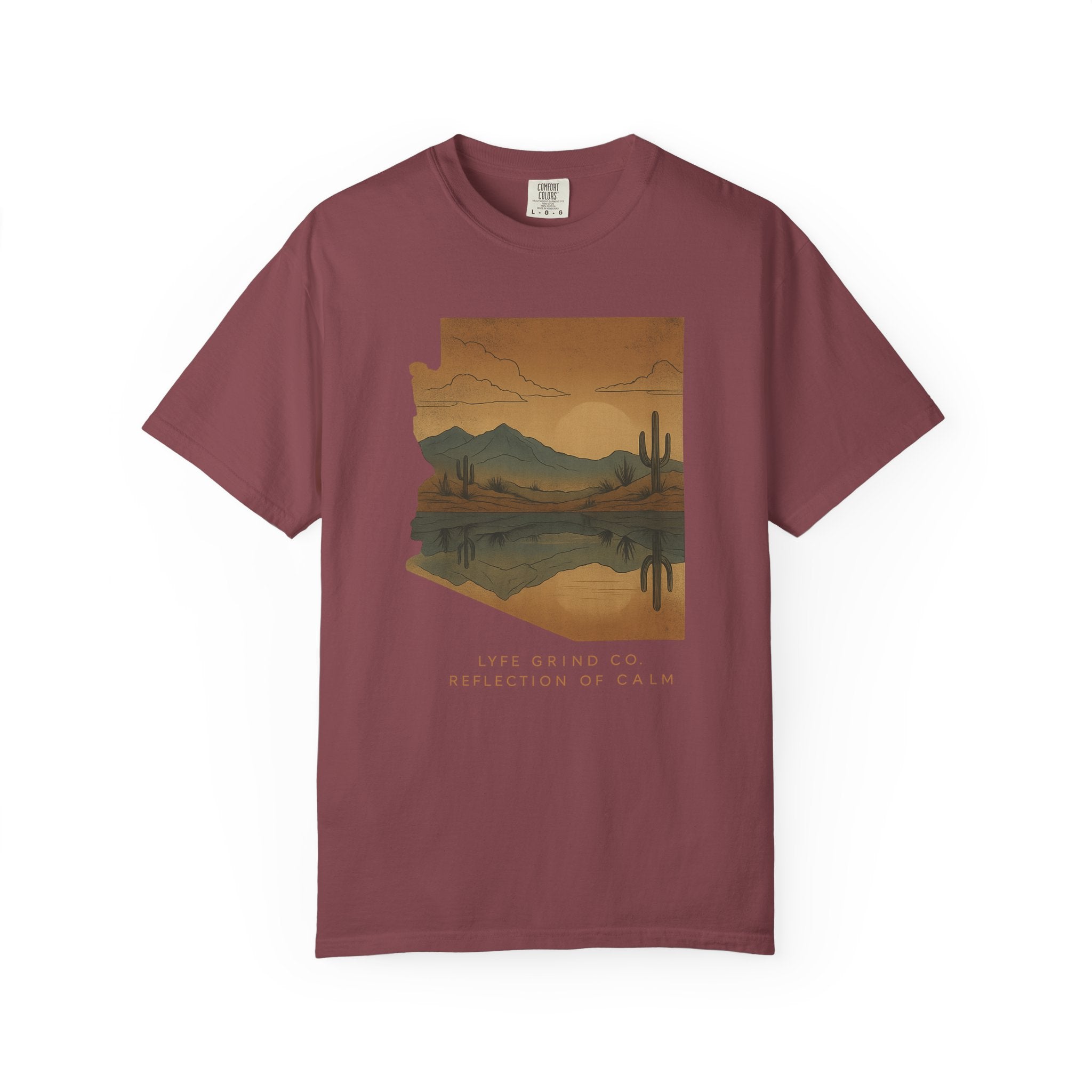 Reflection of Calm – Comfort Colors® 1717 Desert Art Tee | Lyfe Grind Co.