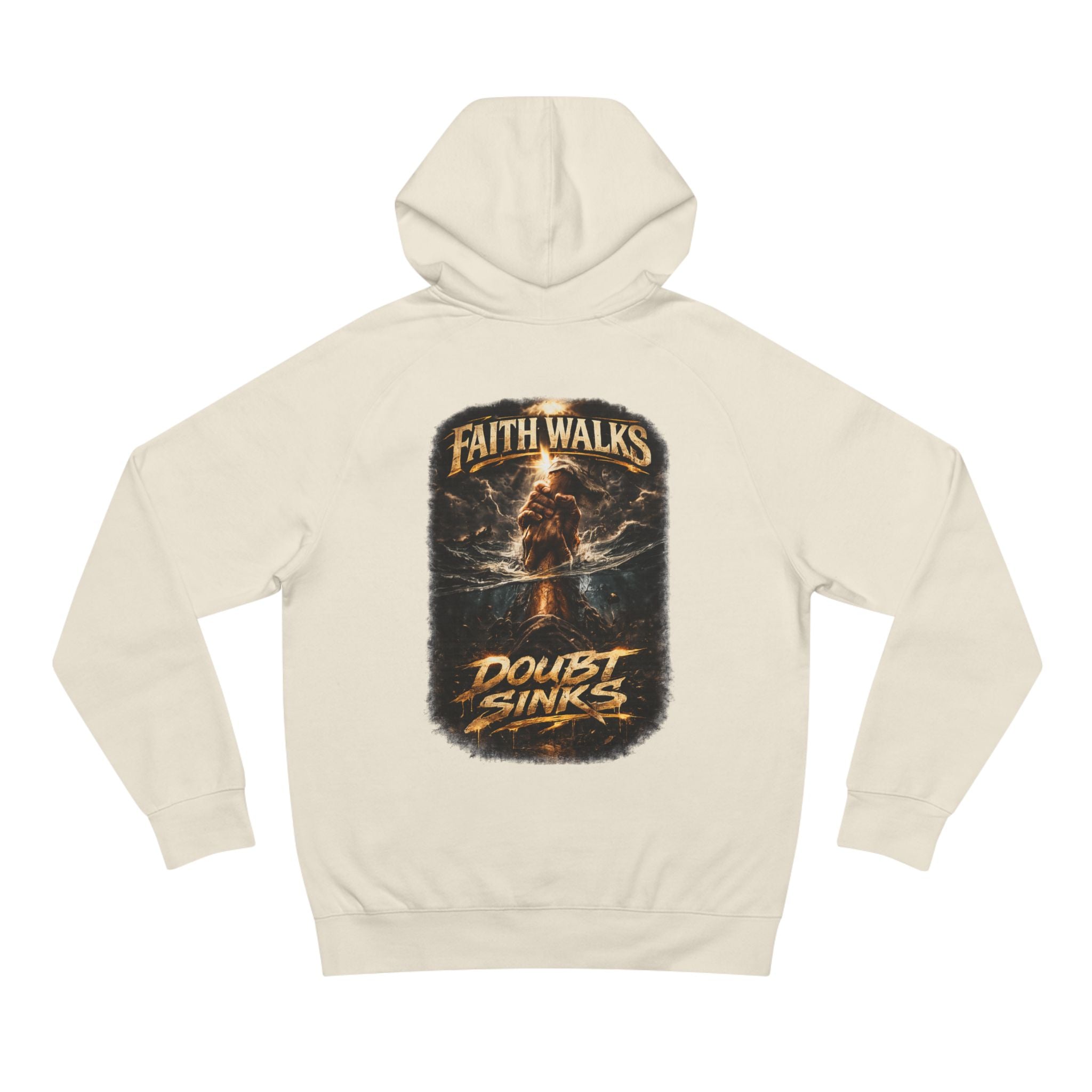 Lyfe Grind Co “Faith Walks, Doubt Sinks” Hoodie – Christian Streetwear Pullover, Matthew 14:29–31 Faith-Based Graphic Hoodie