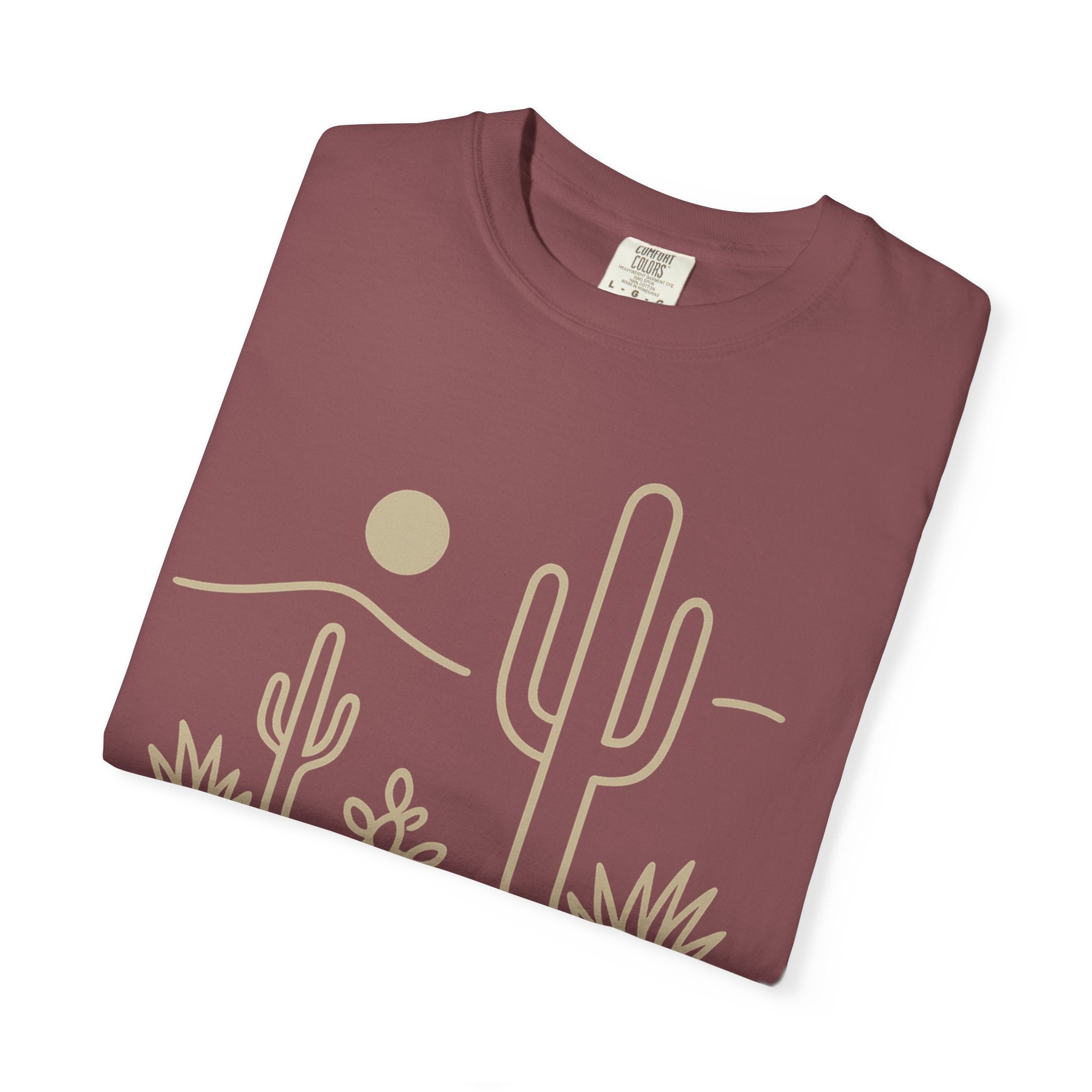 Lyfe Grind Co. – The Desert Teaches Discipline | Comfort Colors® 1717 | Western Minimal Desert Tee (Brick)