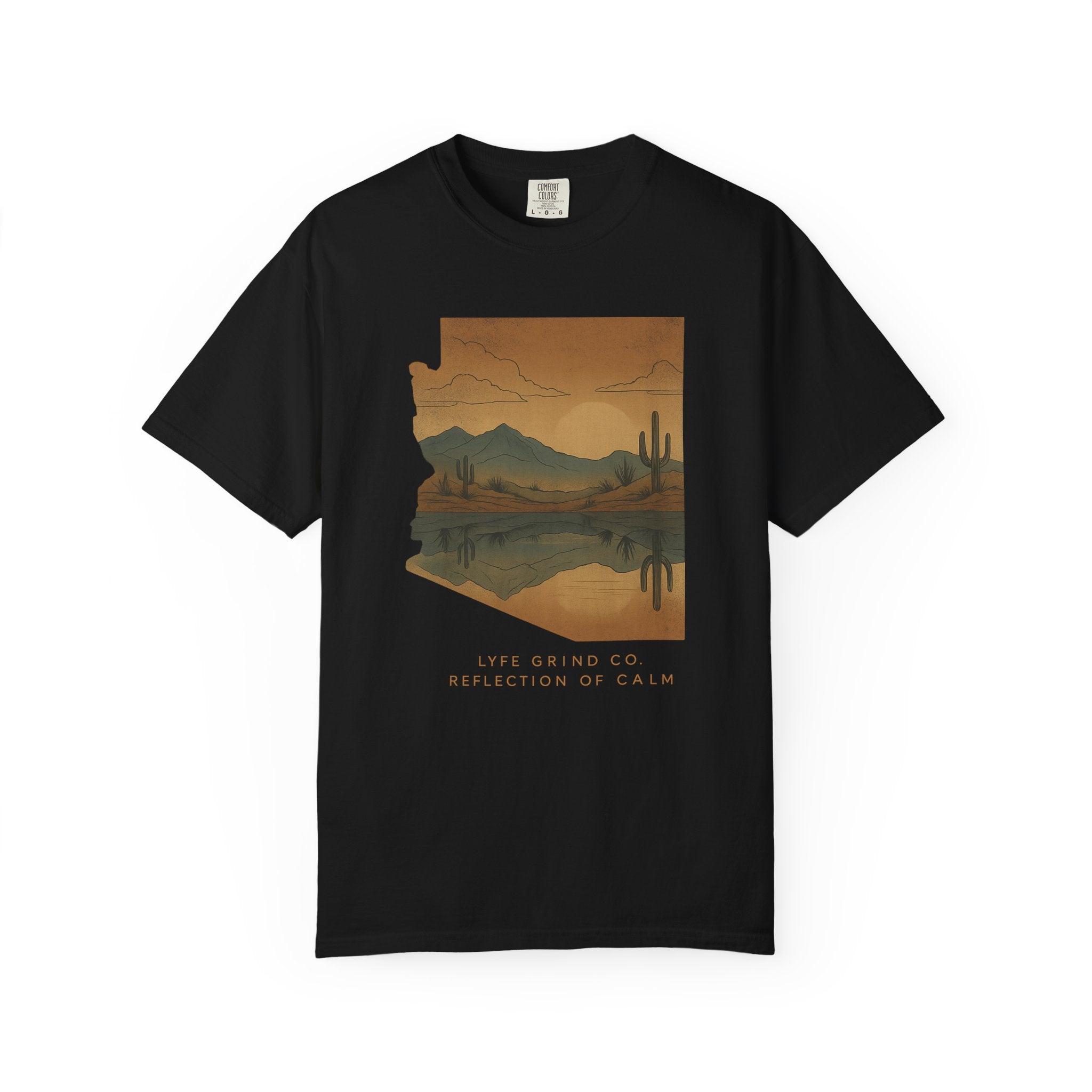 Reflection of Calm – Comfort Colors® 1717 Desert Art Tee | Lyfe Grind Co.