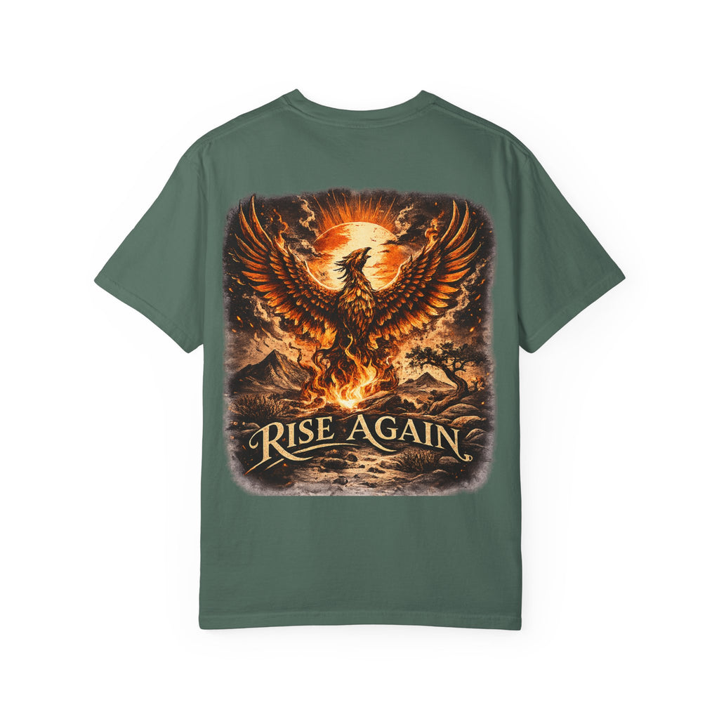 Phoenix “Rise Again” Graphic T-Shirt – Streetwear Phoenix Tee, Motivational Phoenix Shirt, Phoenix Rebirth Tee