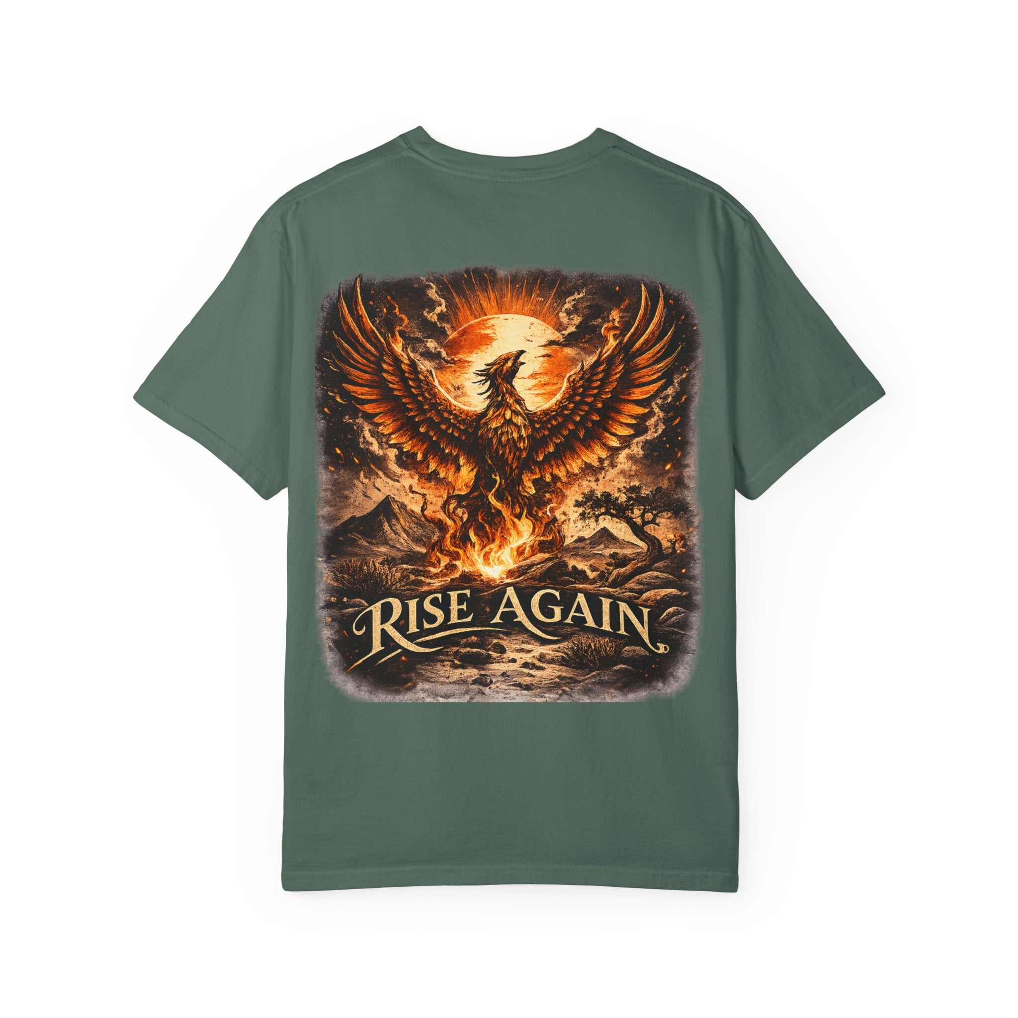 Phoenix “Rise Again” Graphic T-Shirt – Streetwear Phoenix Tee, Motivational Phoenix Shirt, Phoenix Rebirth Tee