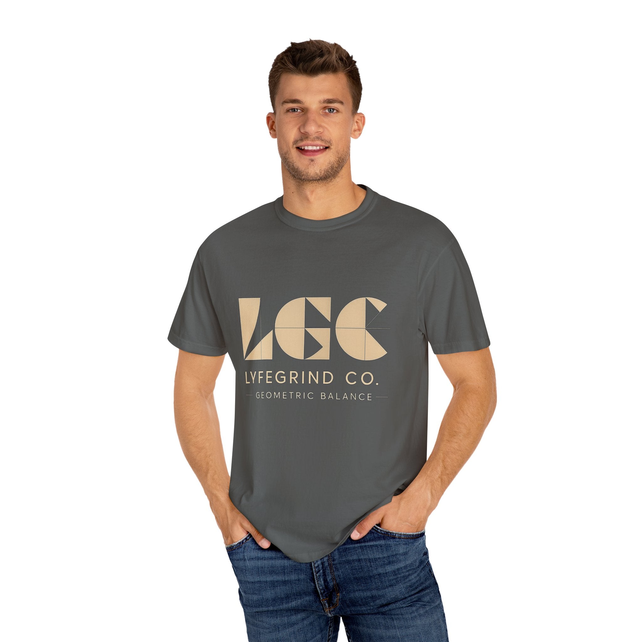 LGC Street Logo Tee – LyfeGrind Co. | Geometric Balance Series
