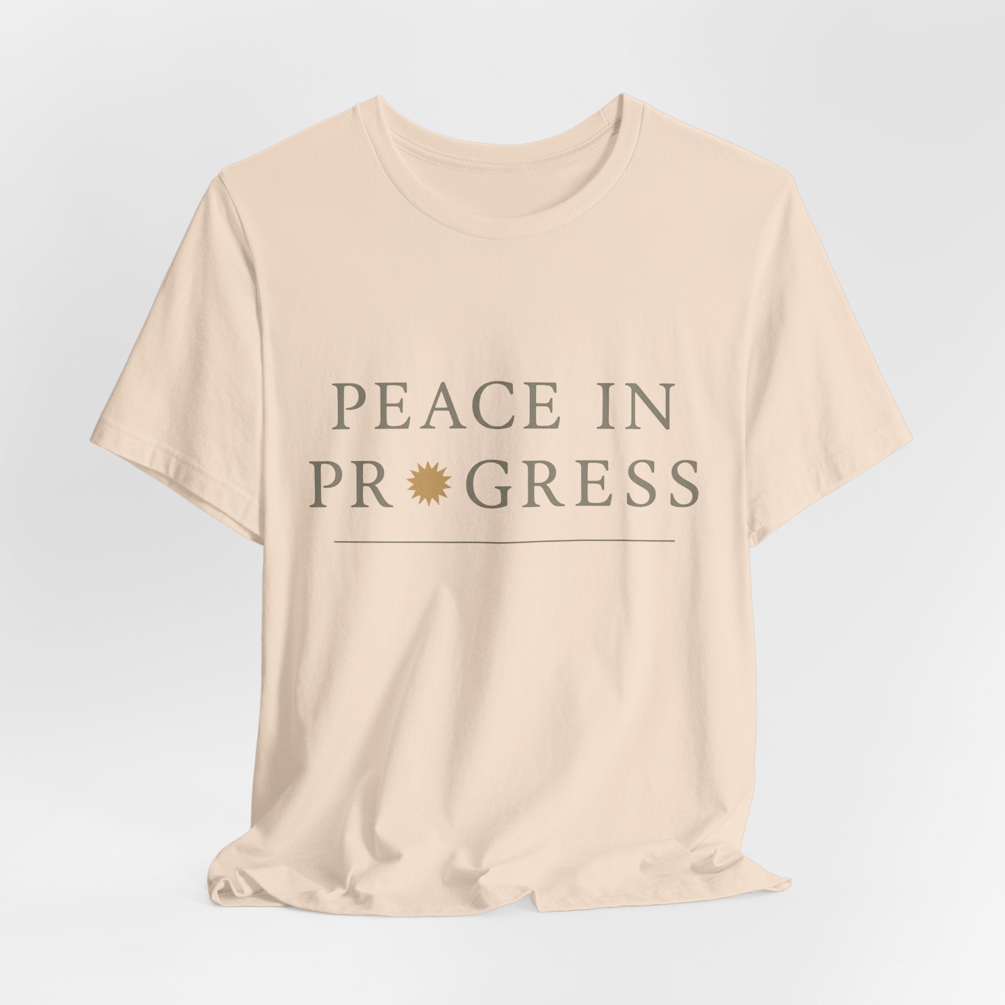 Peace in Progress – Minimalist Bone Typography Tee | Lyfe Grind Co.