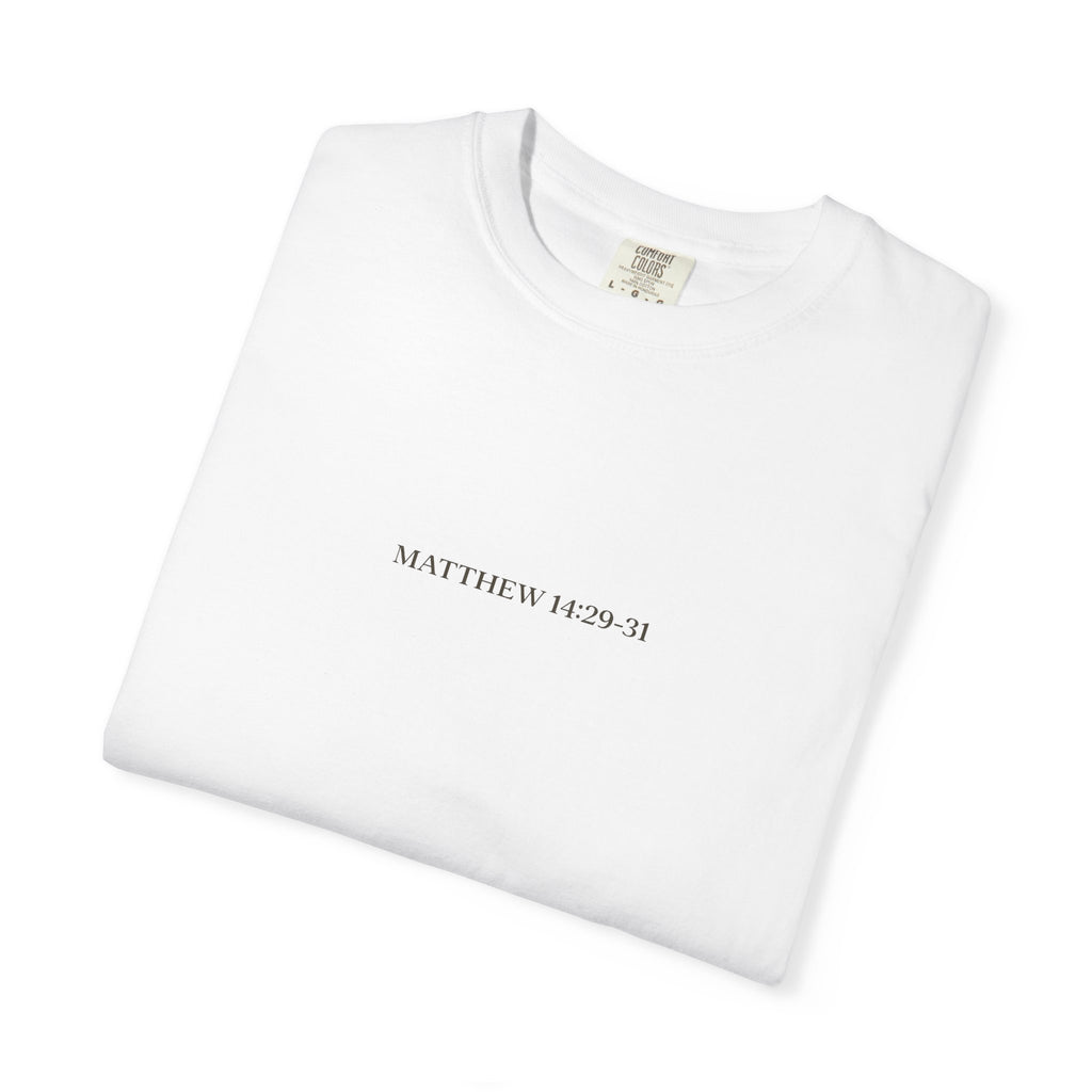Faith Walks Doubt Sinks T-Shirt – Matthew 14:29–31 Christian Streetwear