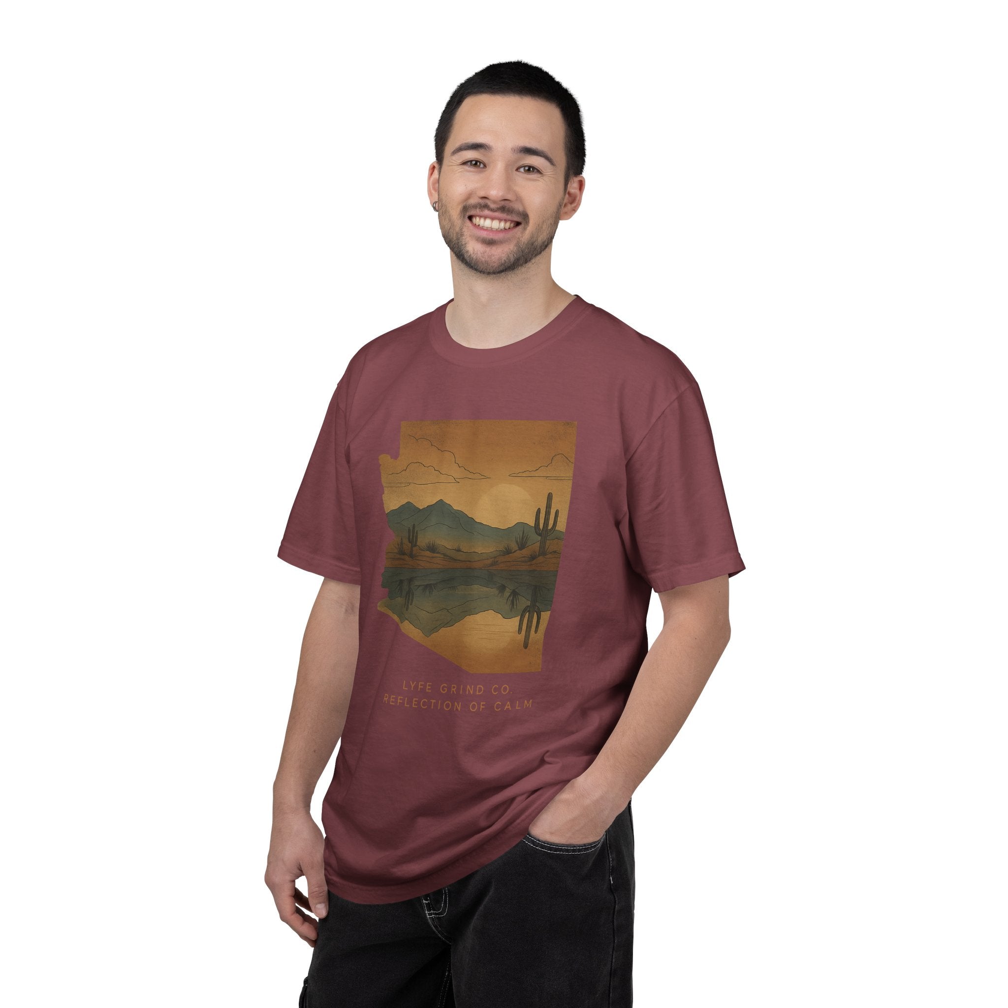Reflection of Calm – Comfort Colors® 1717 Desert Art Tee | Lyfe Grind Co.