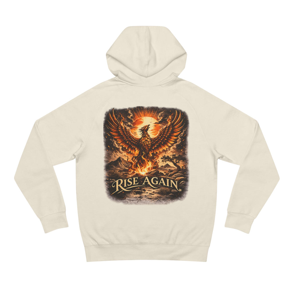 Lyfe Grind Co “Rise Again” Phoenix Hoodie – Streetwear Graphic Pullover, Motivational Gym Hoodie, Faith-Based Resilience Sweatshirt