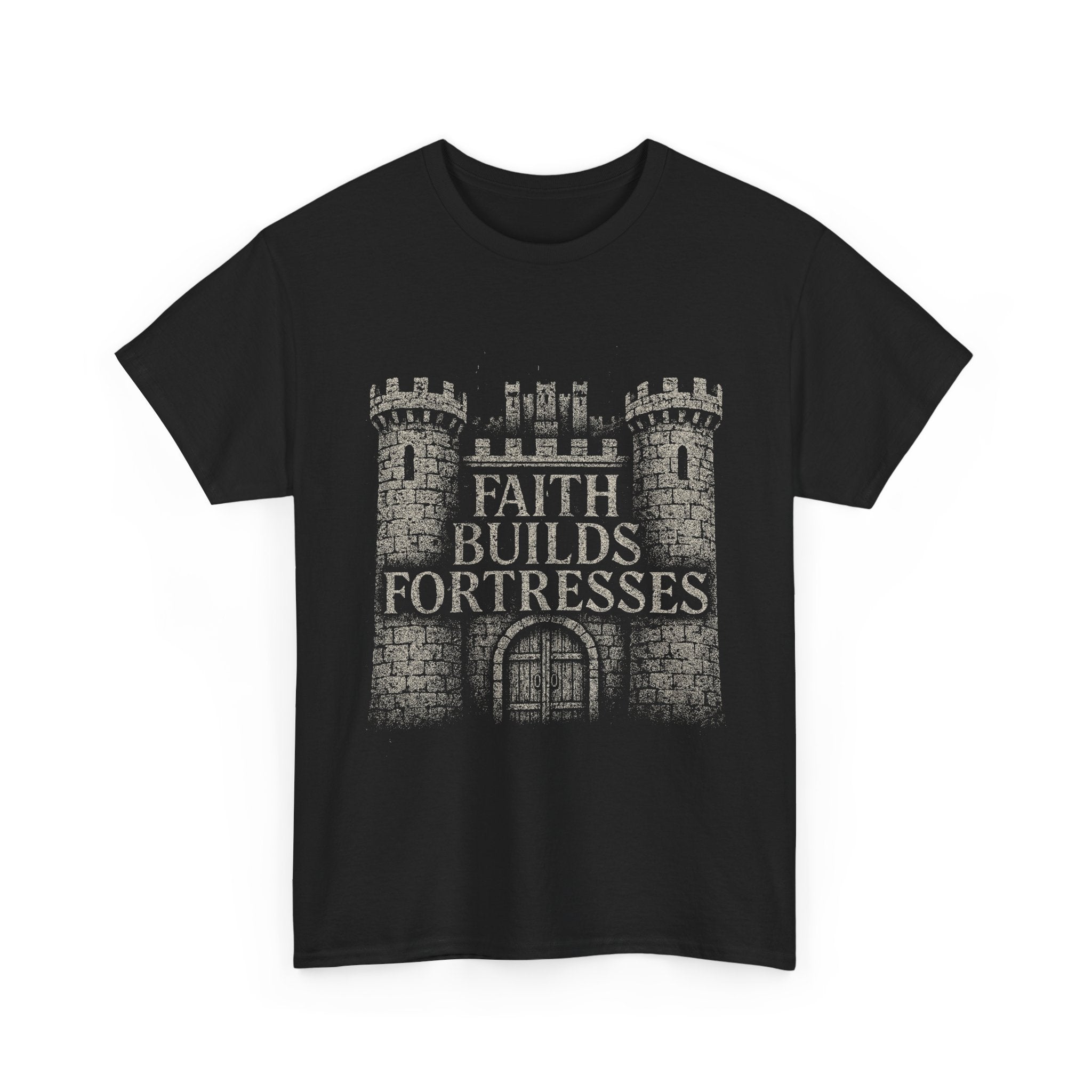 Faith Builds Fortresses Tee | LyfeGrind Co. Unisex Heavy Cotton Graphic Shirt – Built for Believers, Dreamers & Everyday Disciples