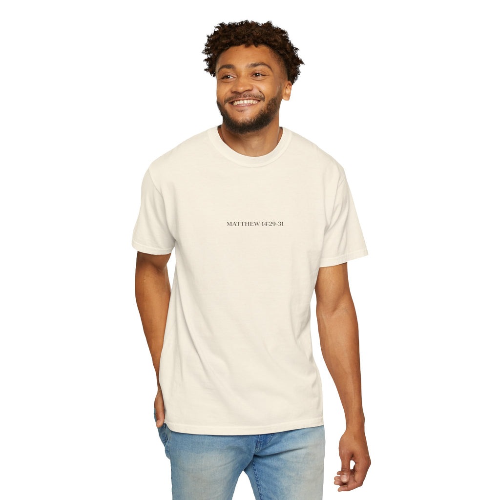 Faith Walks Doubt Sinks T-Shirt – Matthew 14:29–31 Christian Streetwear