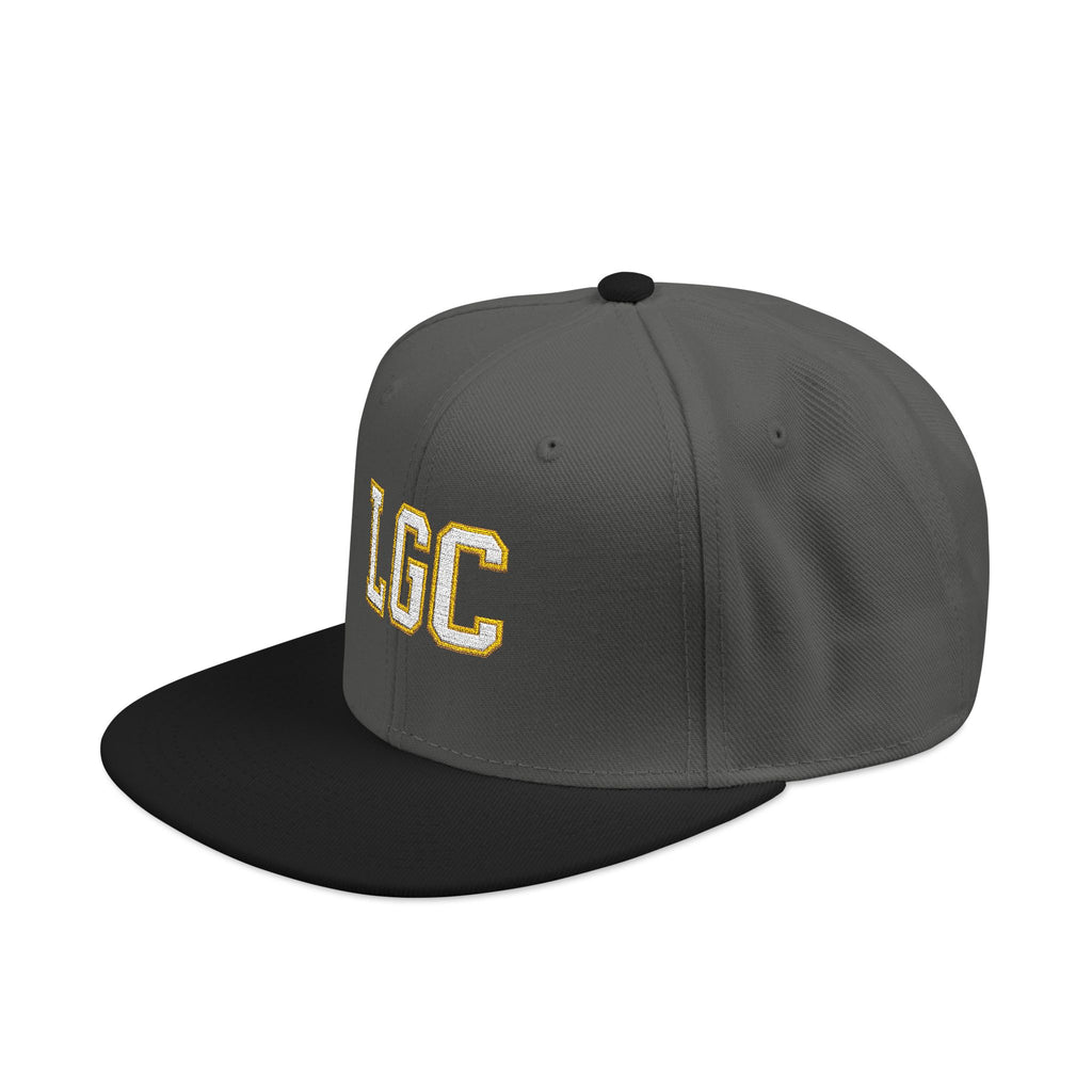 Lyfe Grind Co Snapback Hat – LGC Logo w/ Cross Detail | Faith-Based Streetwear Flat Brim Cap