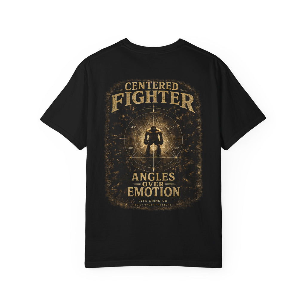 Centered Fighter Tee – LyfeGrind Co. | Angles Over Emotion | Geometric Balance Series