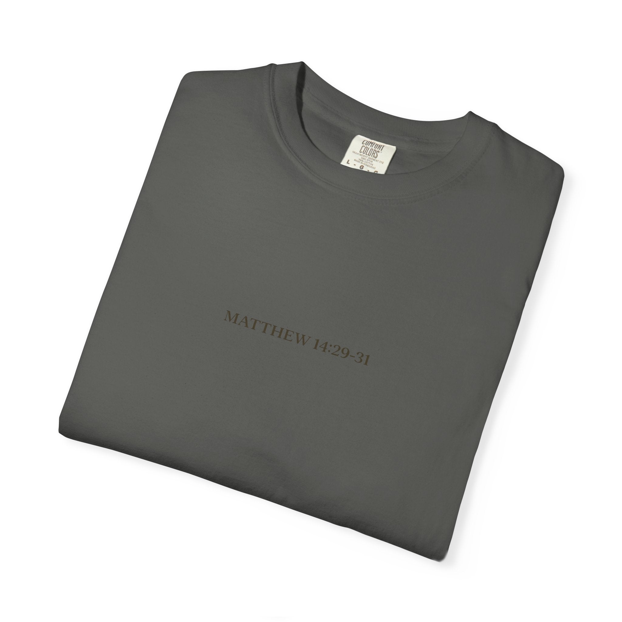 Faith Walks Doubt Sinks T-Shirt – Matthew 14:29–31 Christian Streetwear