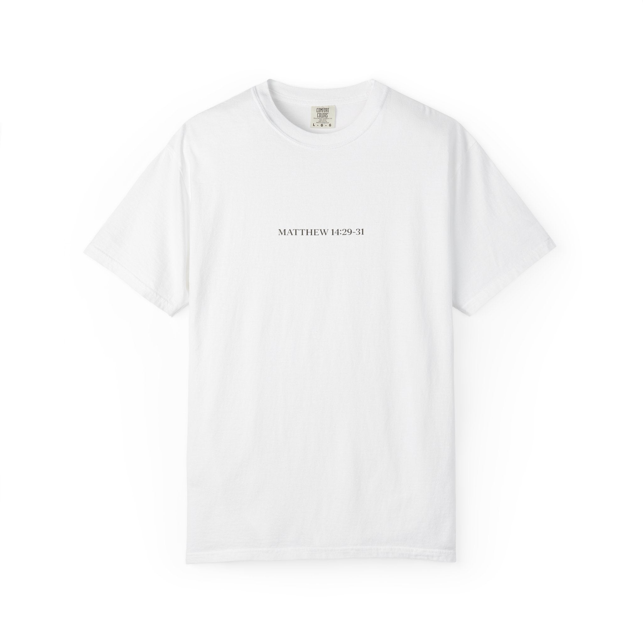 Faith Walks Doubt Sinks T-Shirt – Matthew 14:29–31 Christian Streetwear