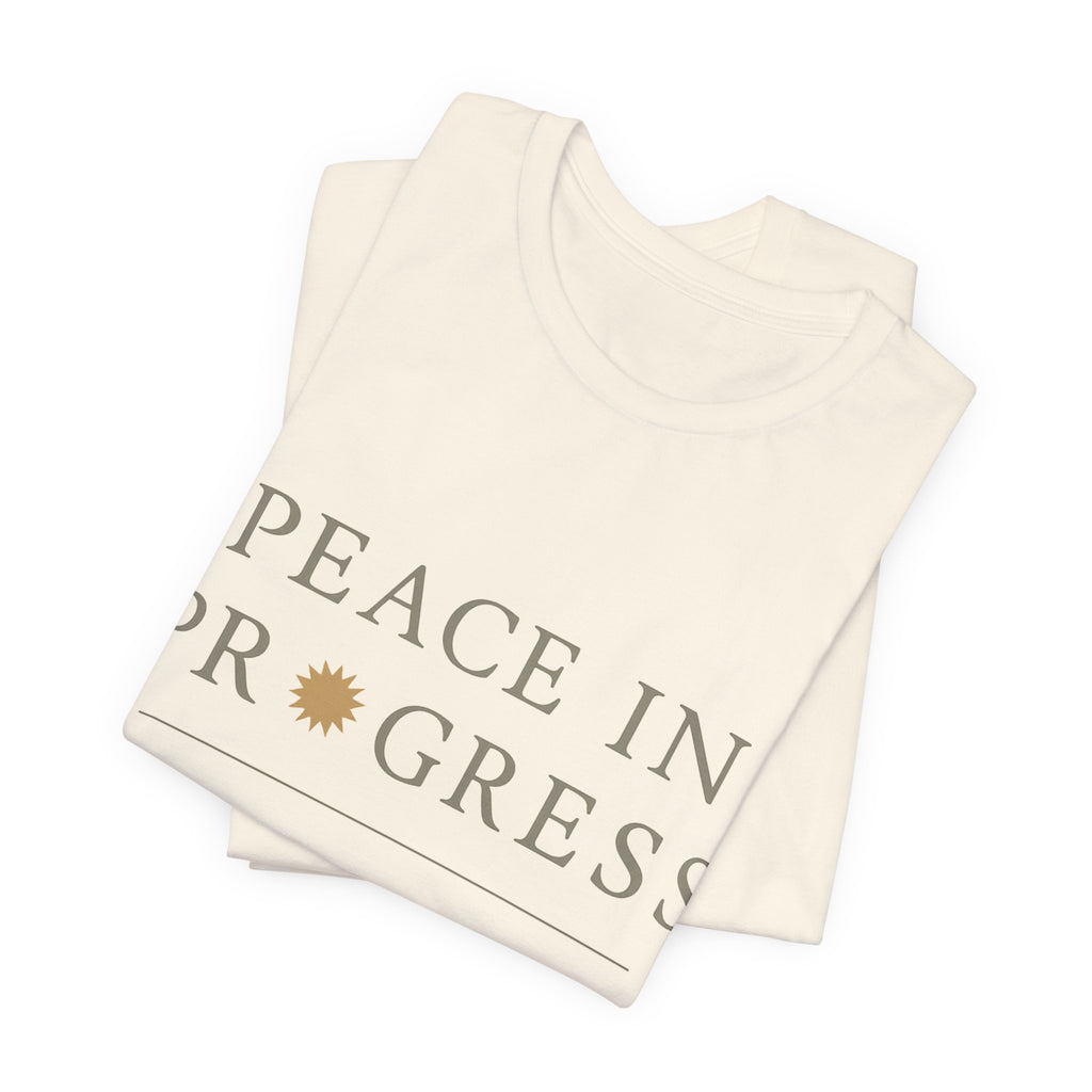 Peace in Progress – Minimalist Bone Typography Tee | Lyfe Grind Co.