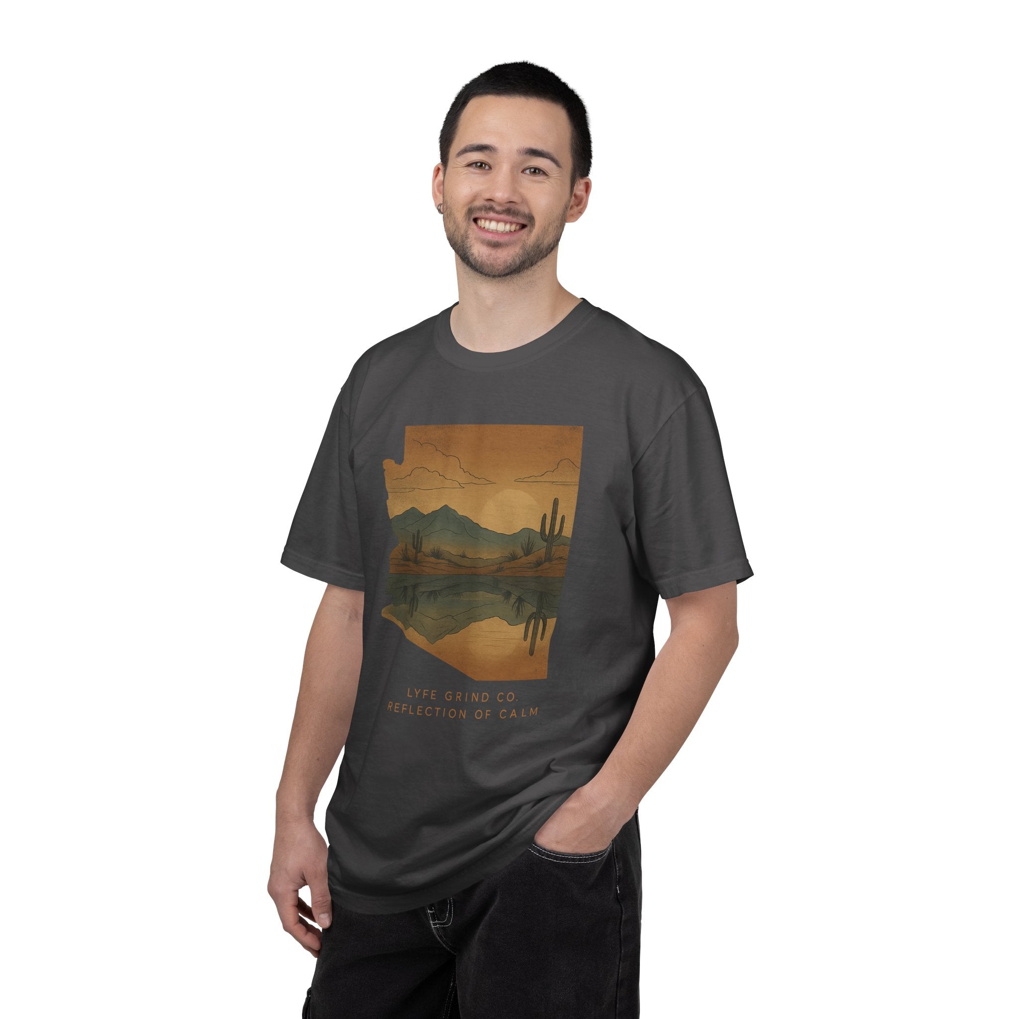 Reflection of Calm – Comfort Colors® 1717 Desert Art Tee | Lyfe Grind Co.