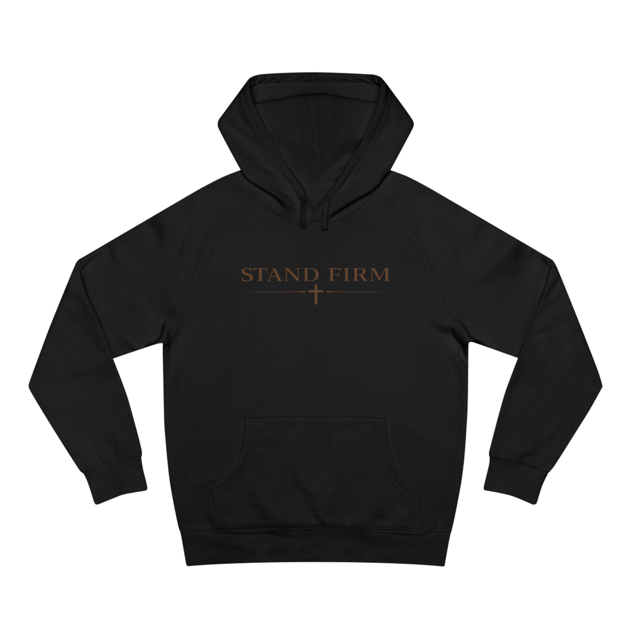 Lyfe Grind Co “Stand Firm” Hoodie – Minimalist Christian Streetwear Pullover, Faith-Based Sweatshirt, Cross Graphic Hoodie