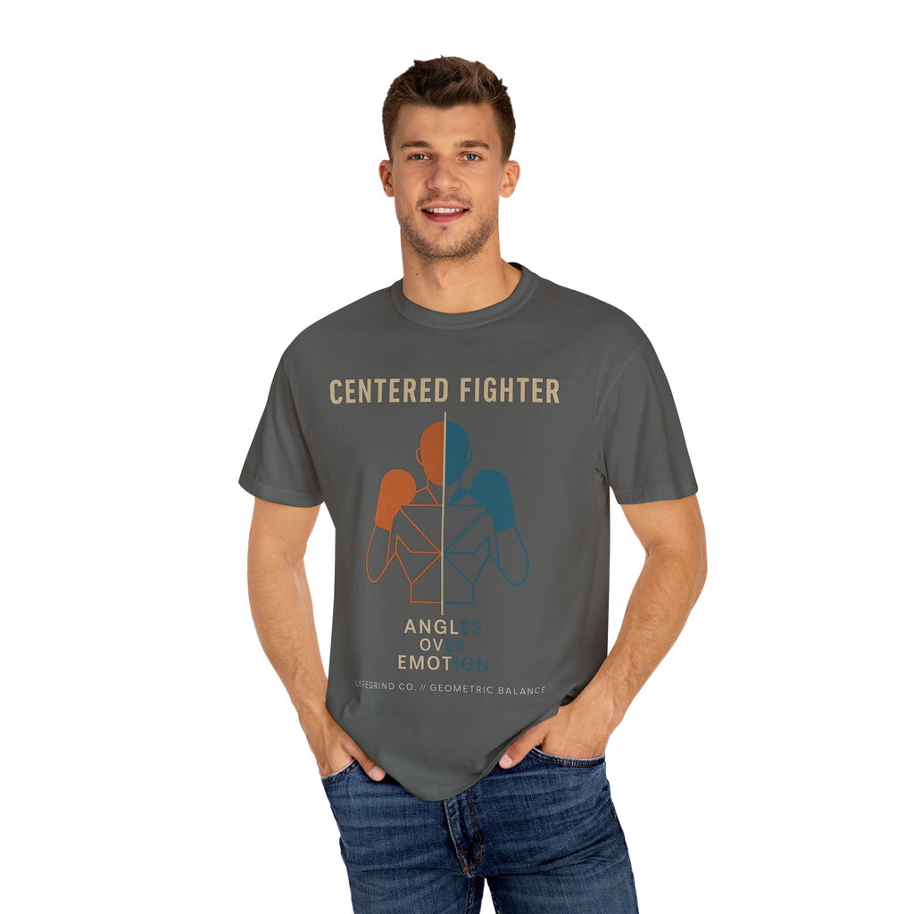 Centered Fighter Tee – LyfeGrind Co. | Angles Over Emotion | Geometric Balance Series