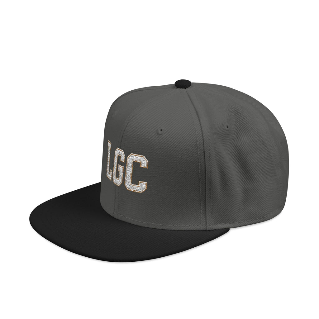 Lyfe Grind Co Snapback Hat – LGC Logo w/ Cross Detail | Faith-Based Streetwear Flat Brim Cap