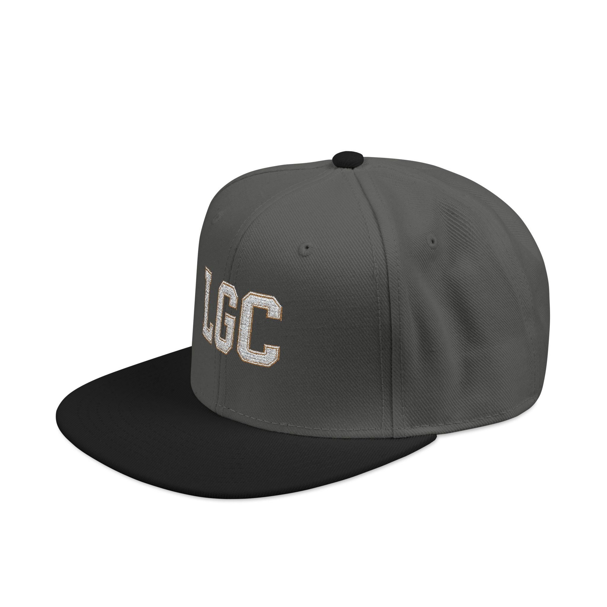 Lyfe Grind Co Snapback Hat – LGC Logo w/ Cross Detail | Faith-Based Streetwear Flat Brim Cap