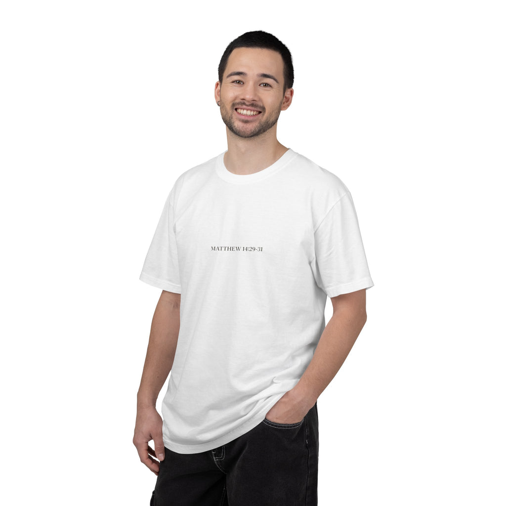 Faith Walks Doubt Sinks T-Shirt – Matthew 14:29–31 Christian Streetwear