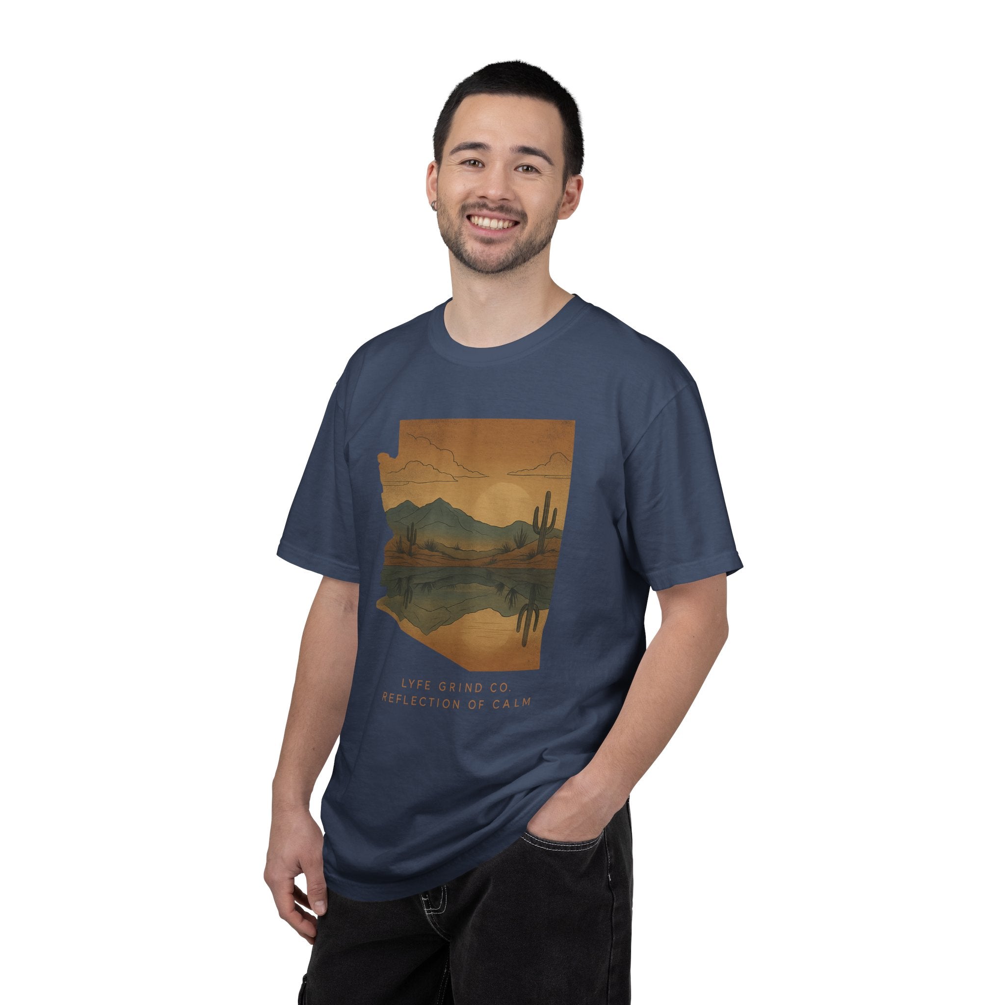 Reflection of Calm – Comfort Colors® 1717 Desert Art Tee | Lyfe Grind Co.