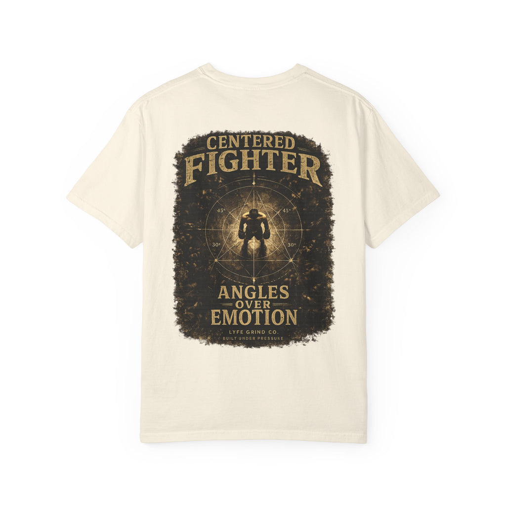 Centered Fighter Tee – LyfeGrind Co. | Angles Over Emotion | Geometric Balance Series